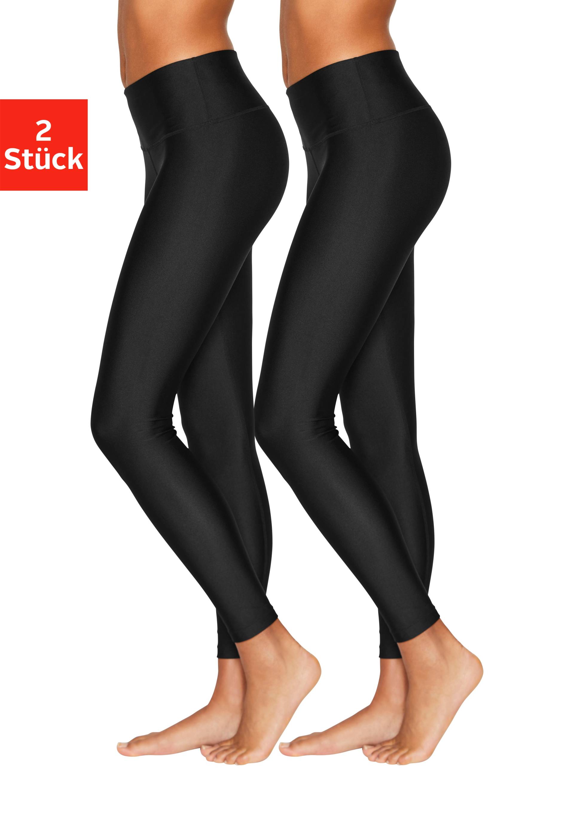 LASCANA Leggings, (2er-Pack), Glänzendes Material von Lascana