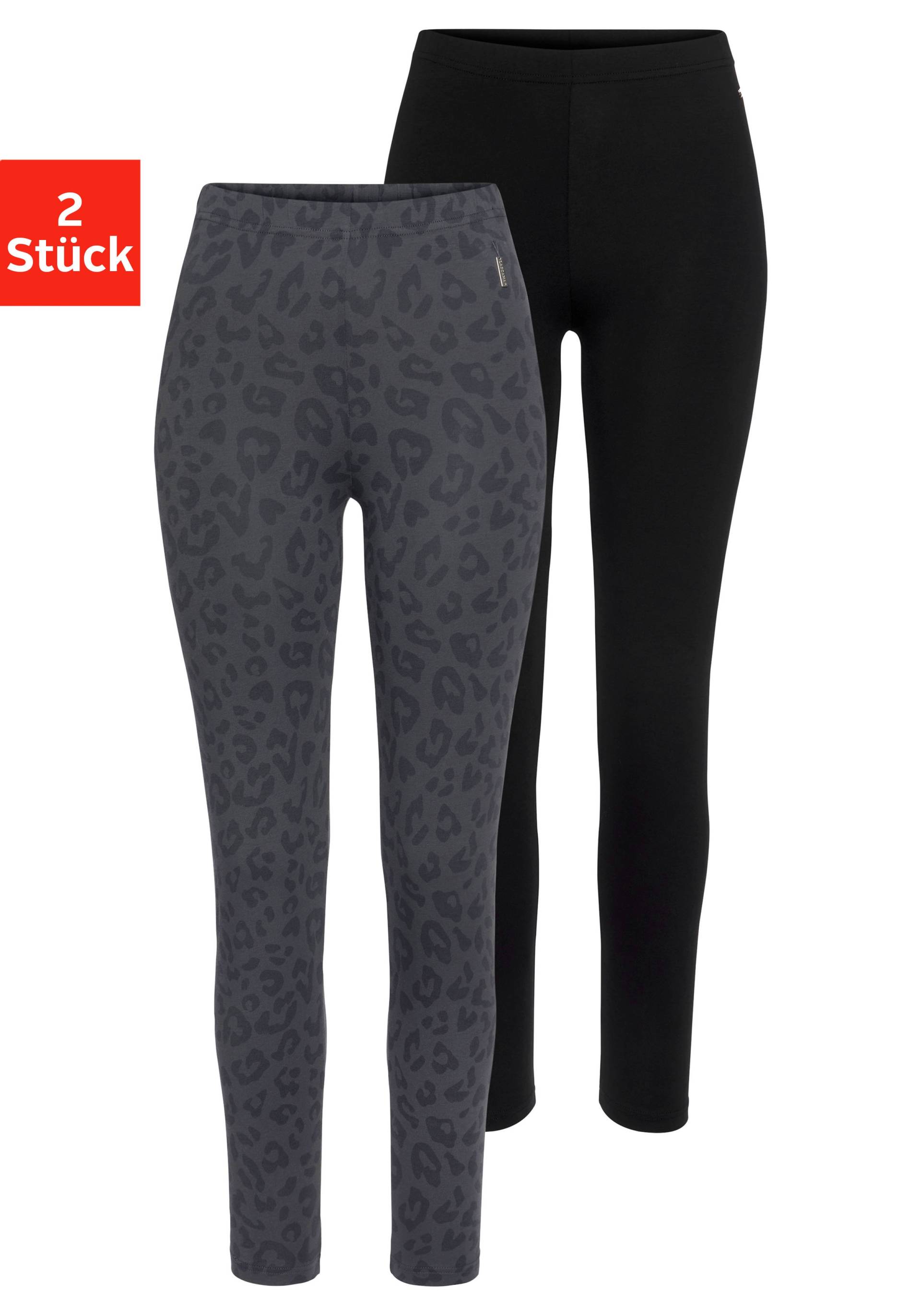 LASCANA Leggings, (2er-Pack), bedruckt und uni von Lascana