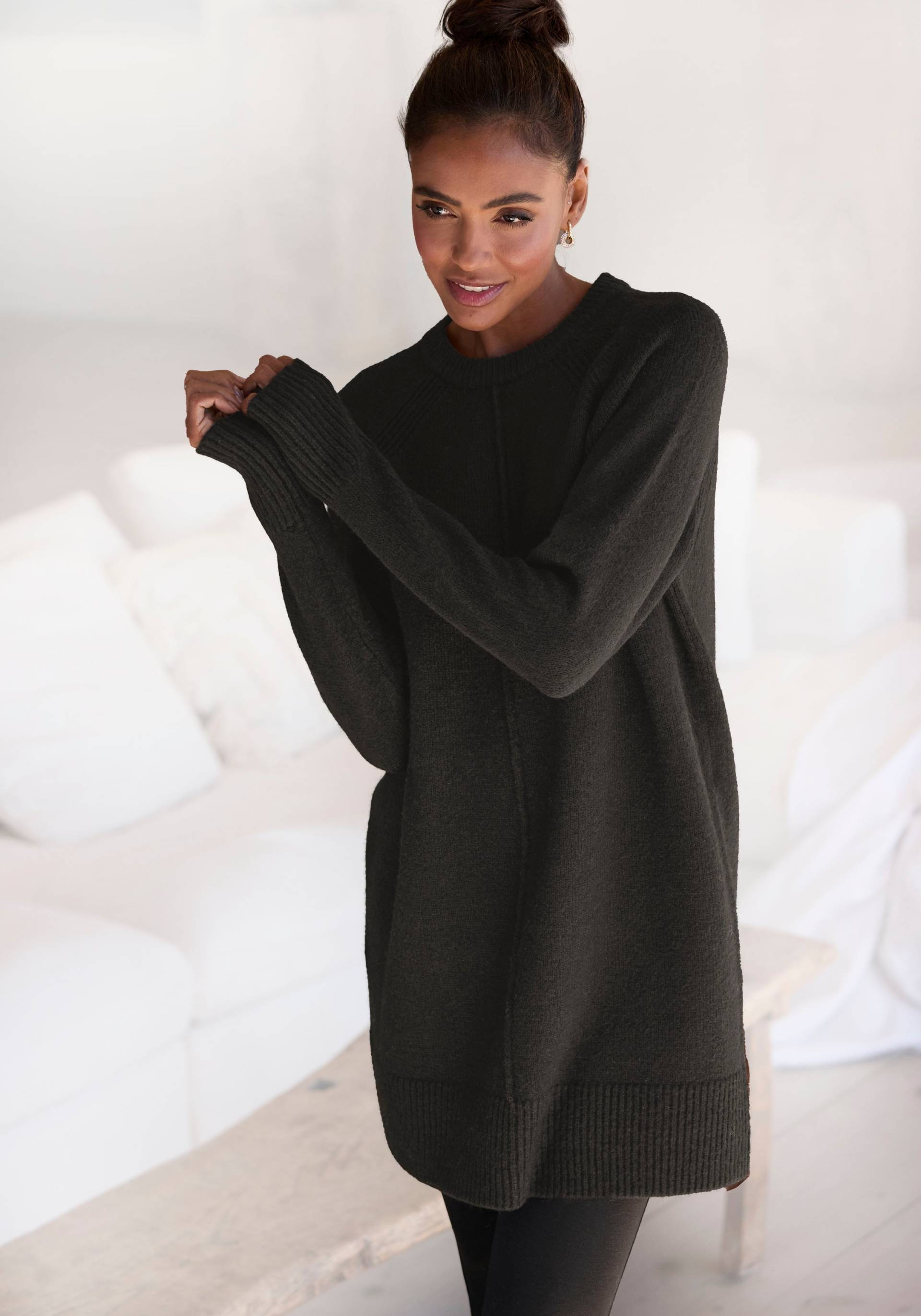 LASCANA Longpullover, in lässiger Form aus supersofter Qualität, Kuschelpulli, Pulloverkleid von Lascana