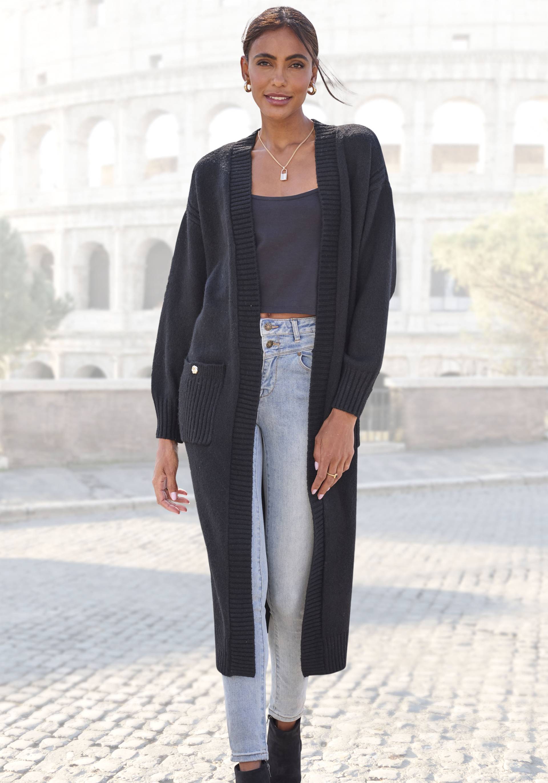 LASCANA Longstrickjacke, aus kuscheligem Strick LASCANA Longstrickjacke, aus kuscheligem Strick von Lascana