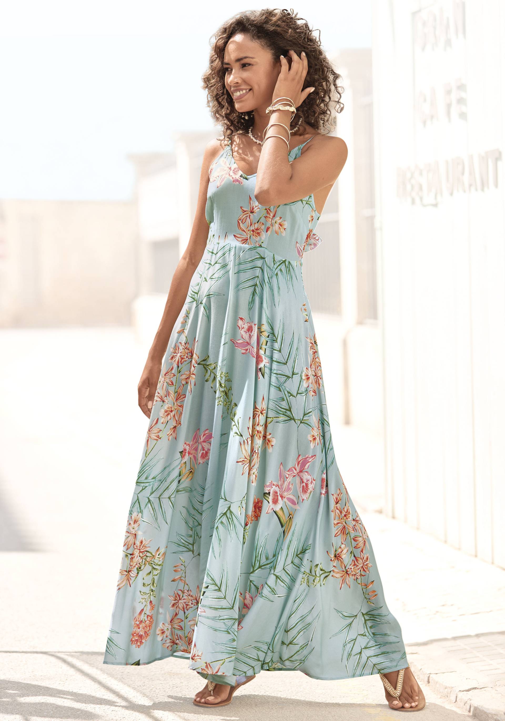 LASCANA Maxikleid, aus gewebter Viskose, Cut-Out am Rücken, Sommerkleid LASCANA Maxikleid, aus gewebter Viskose, Cut-Out am Rücken, Sommerkleid von Lascana