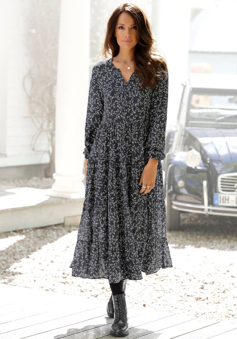 LASCANA Maxikleid, mit Blumenprint und Volants, locker bequemer Look von Lascana