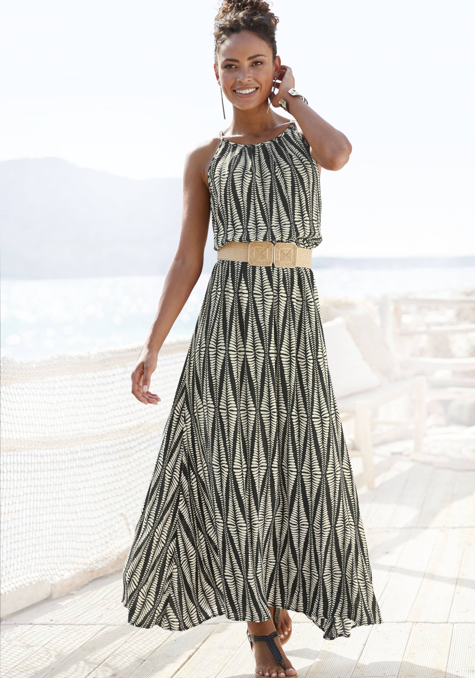 LASCANA Maxikleid, aus gewebter Viskose im Alloverprint, luftiges Sommerkleid LASCANA Maxikleid, aus gewebter Viskose im Alloverprint, luftiges Sommerkleid von Lascana