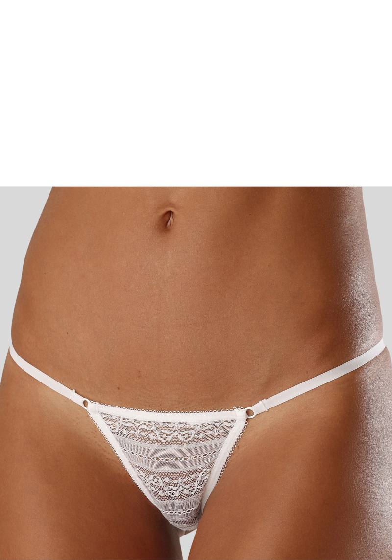 LASCANA Ministring, (2 St.), aus leicht transparenter Spitze mit Bändern von Lascana