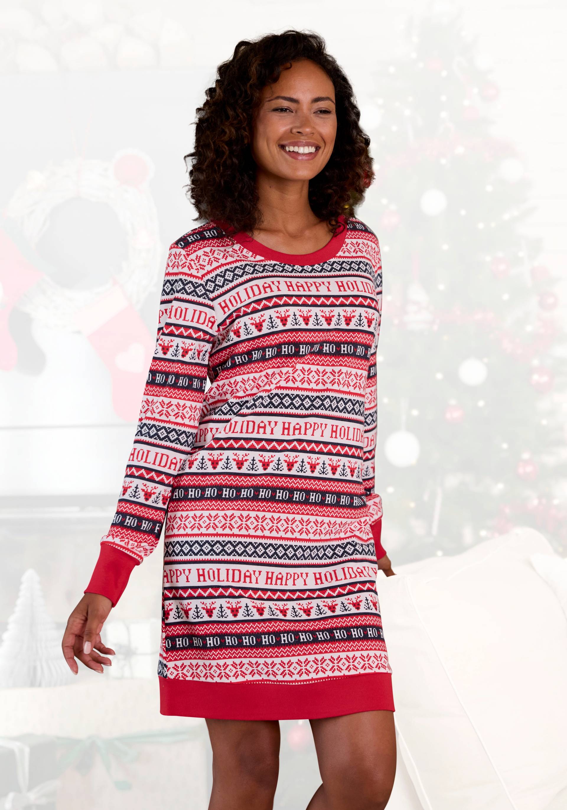 LASCANA Nachthemd, mit winterlichem Druck LASCANA Nachthemd, mit winterlichem Druck von Lascana