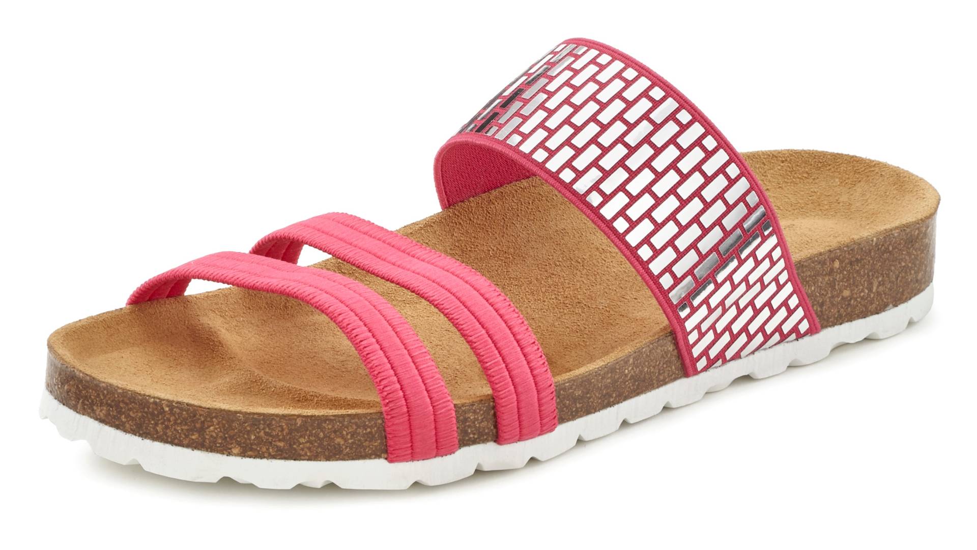 LASCANA Pantolette, Mule, Sandale, offener Schuh mit Korkfussbett und elastischen Riemchen LASCANA Pantolette, Mule, Sandale, offener Schuh mit Korkfussbett und elastischen Riemchen von Lascana