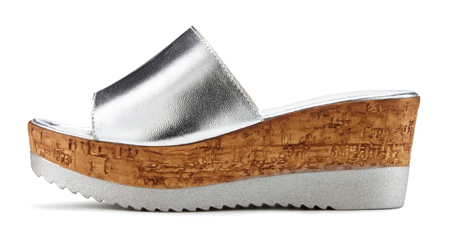 LASCANA Pantolette, Mule, Sandale, offener Schuh aus Leder mit Keilabsatz LASCANA Pantolette, Mule, Sandale, offener Schuh aus Leder mit Keilabsatz von Lascana