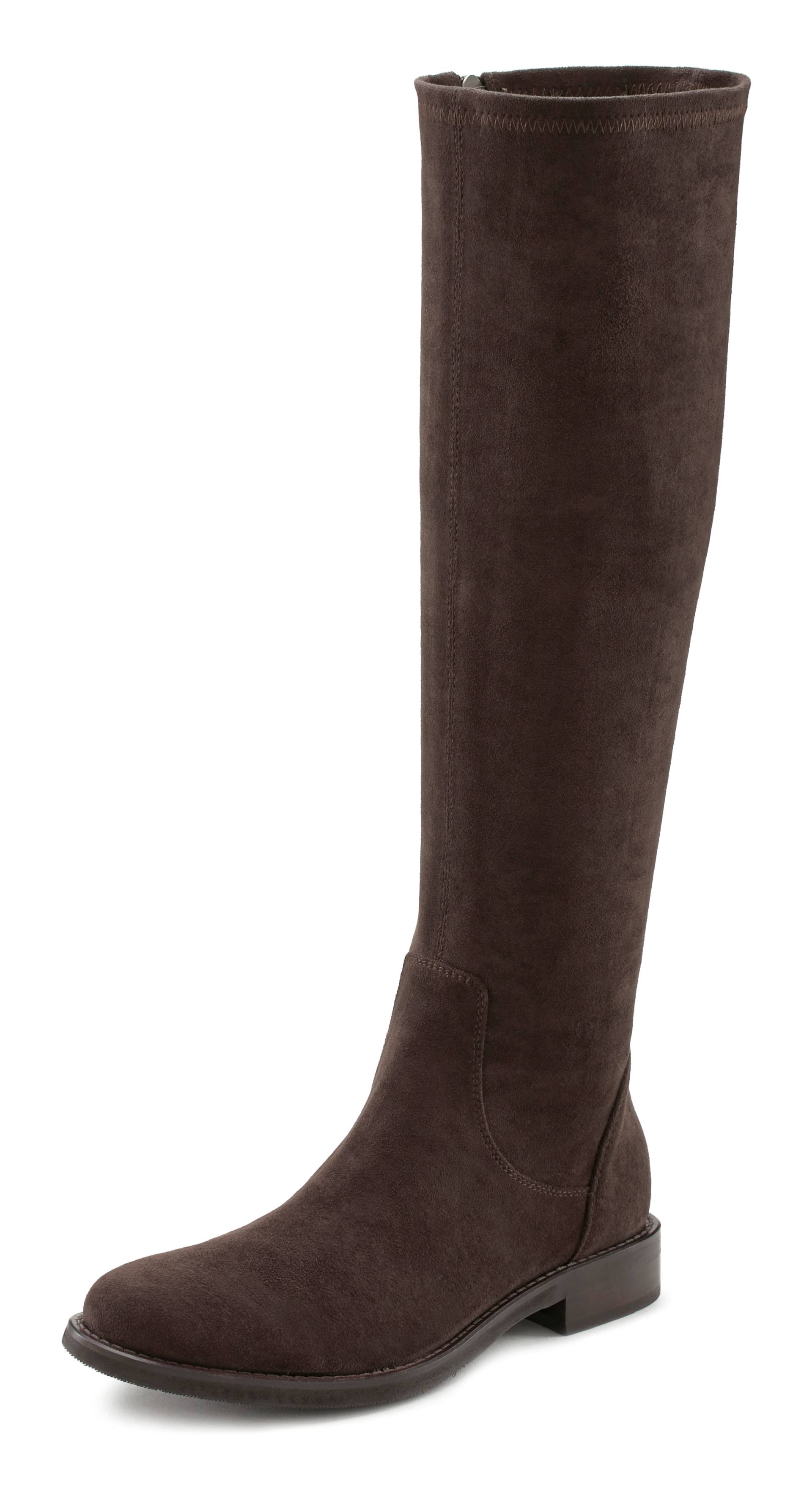 LASCANA Reissverschlussstiefel, Zipper Boots, lange Stiefelette mit Langschaft aus stretch Material von Lascana