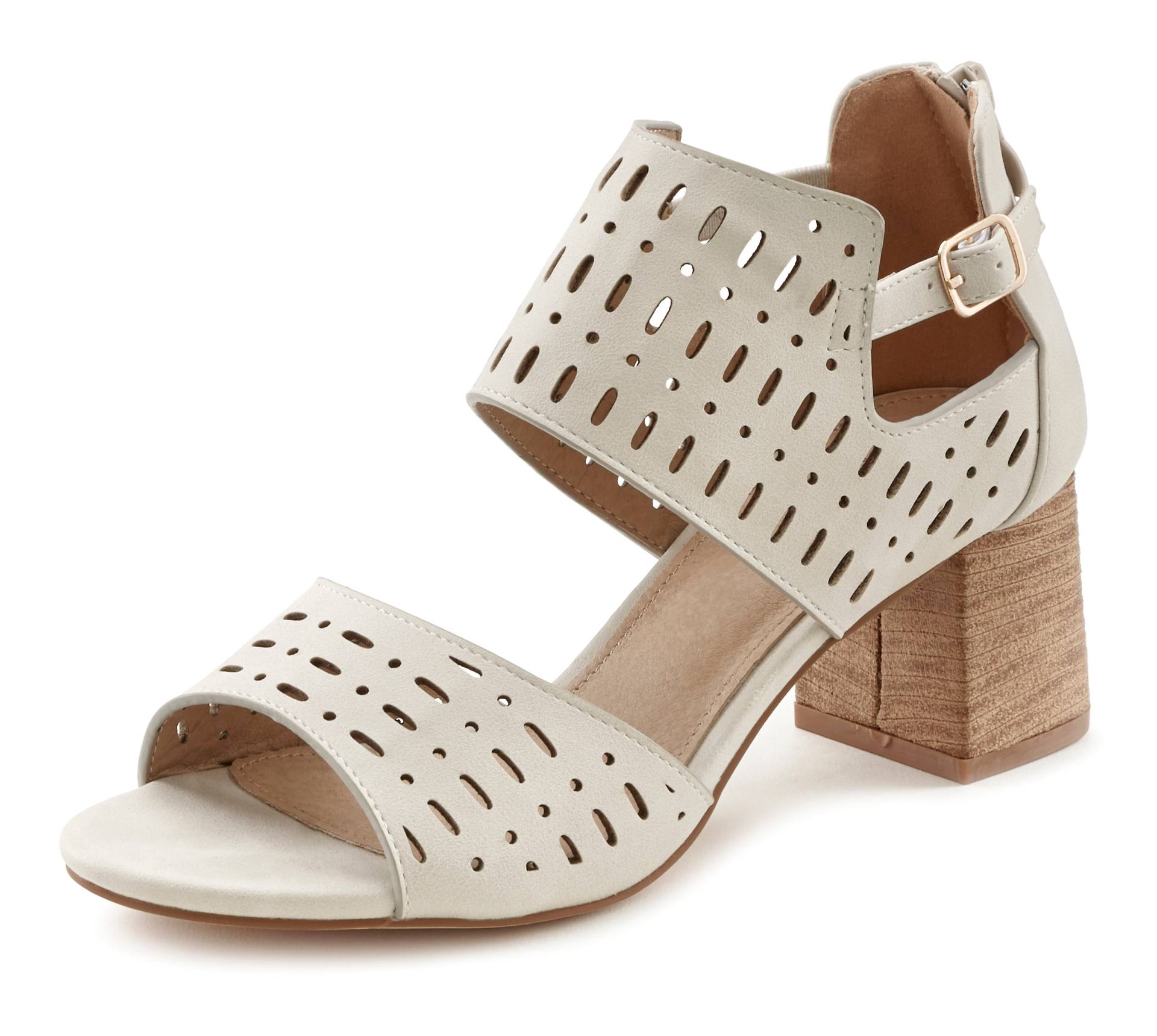 LASCANA Riemchensandalette, Sandale, Sommerschuh mit Blockabsatz und Cut-Outs VEGAN LASCANA Riemchensandalette, Sandale, Sommerschuh mit Blockabsatz und Cut-Outs VEGAN von Lascana
