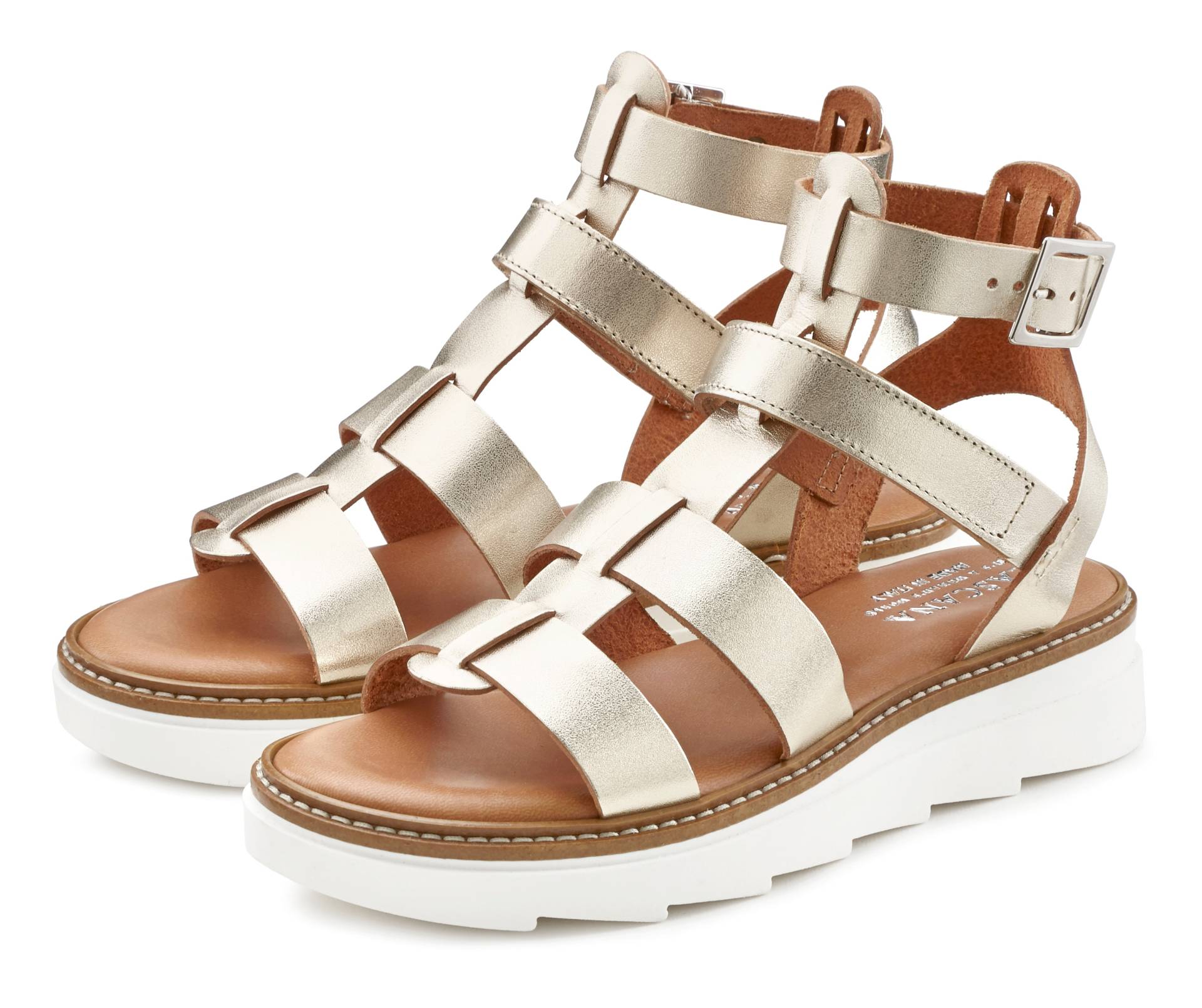 LASCANA Sandale, Sandalette, Sommerschuh aus Leder mit leichter Plateausohle LASCANA Sandale, Sandalette, Sommerschuh aus Leder mit leichter Plateausohle von Lascana