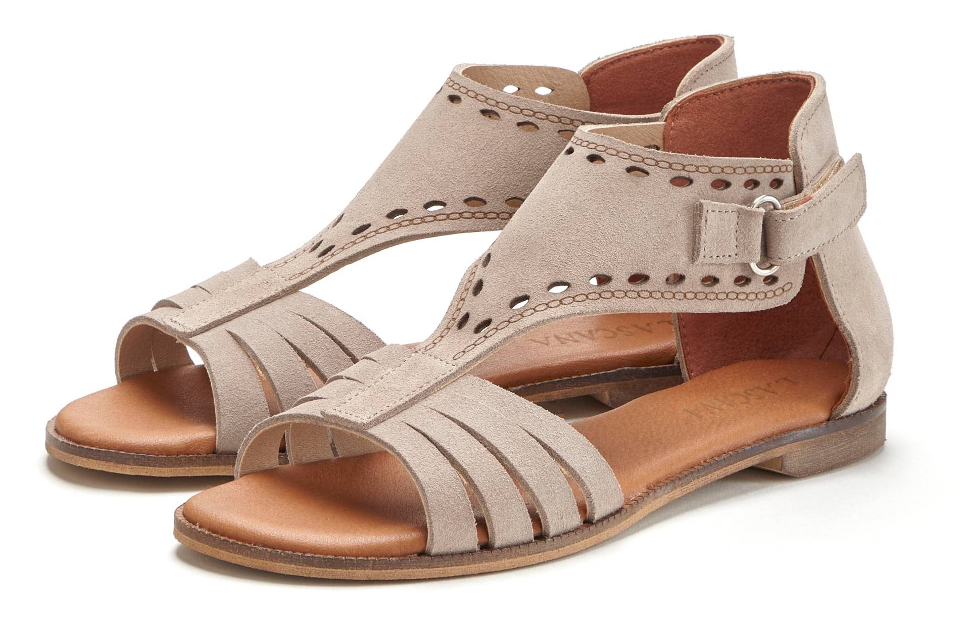 LASCANA Sandale, Sandalette, Sommerschuh aus hochwertigem Leder mit kleinen Cut-Outs von Lascana