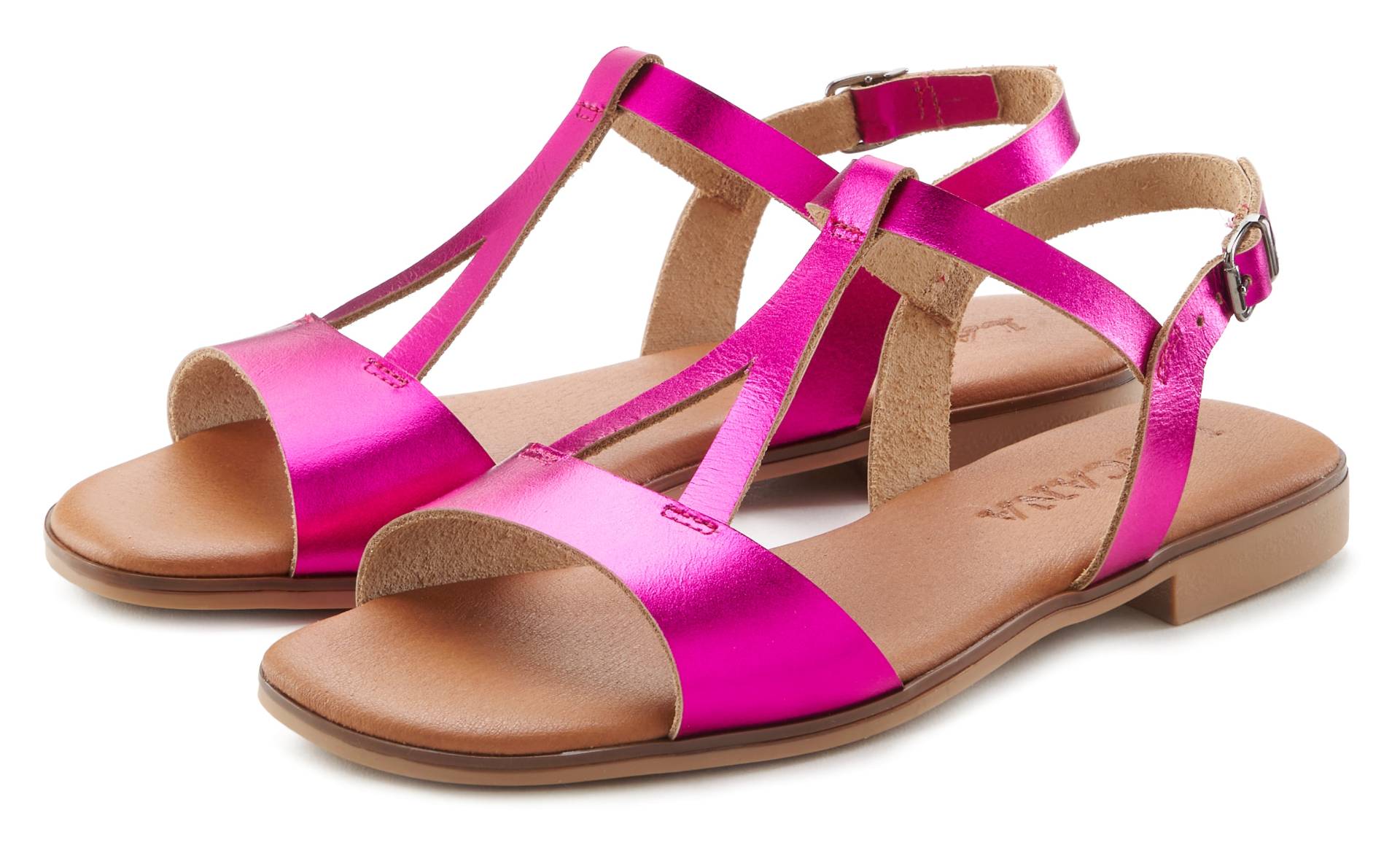 LASCANA Sandale, aus Leder im Metallic-Look, Sandalette, Sommerschuh LASCANA Sandale, aus Leder im Metallic-Look, Sandalette, Sommerschuh von Lascana