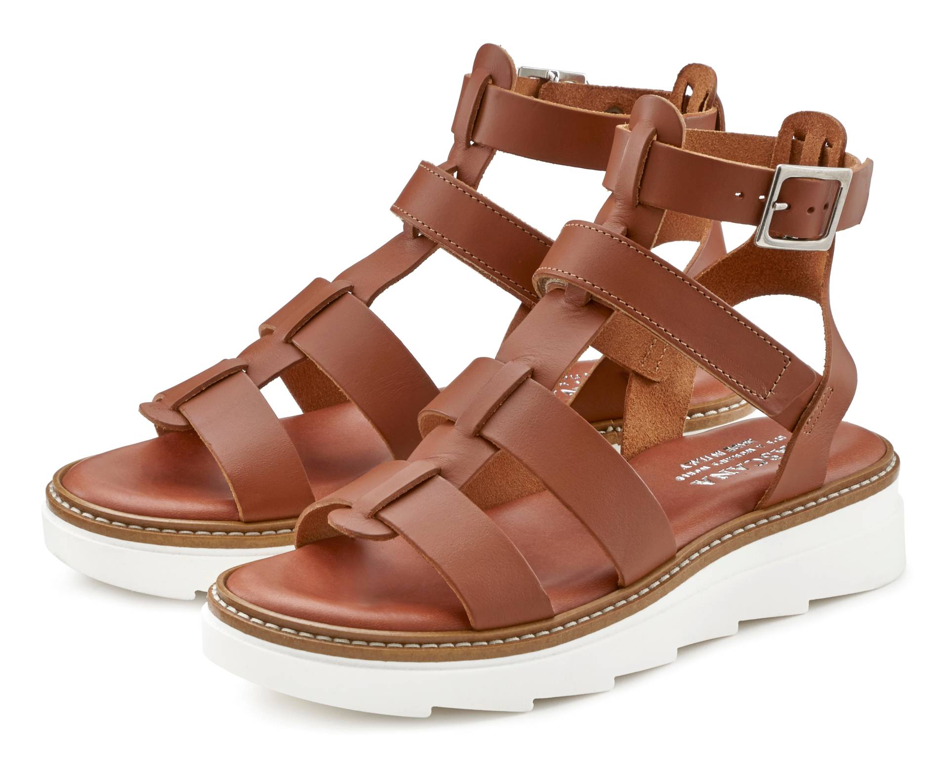 LASCANA Sandale, Sandalette, Sommerschuh aus Leder mit leichter Plateausohle LASCANA Sandale, Sandalette, Sommerschuh aus Leder mit leichter Plateausohle von Lascana