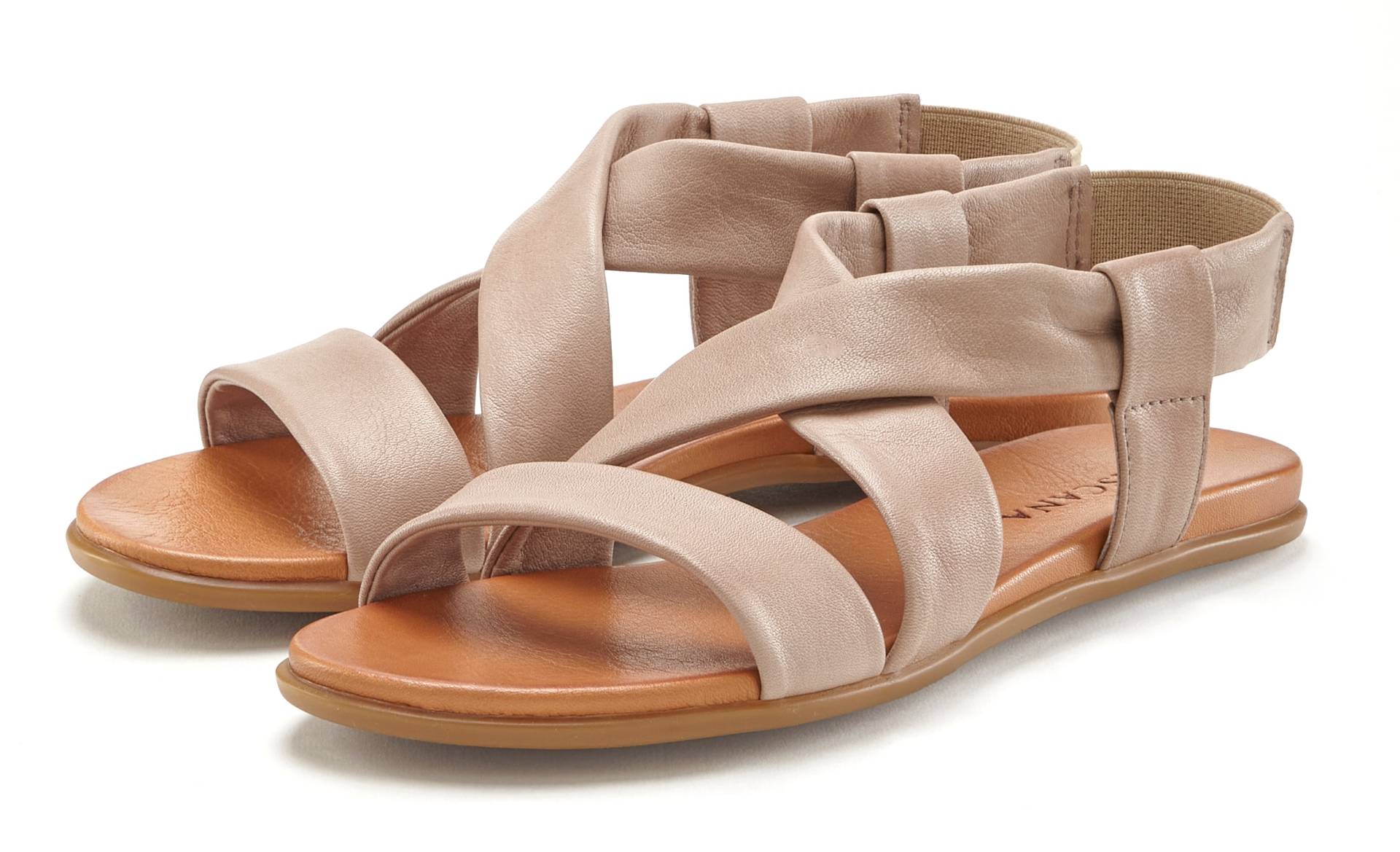 LASCANA Sandale, aus Leder mit raffinierten Riemchen, Sandalette, Sommerschuh von Lascana