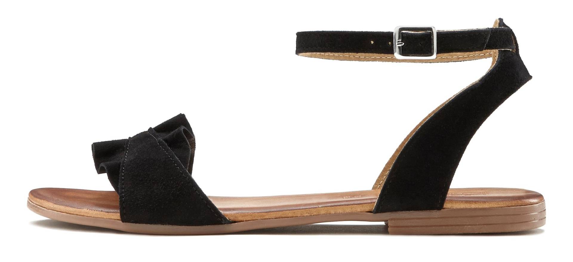 LASCANA Sandale, Sandalette, Sommerschuh aus hochwertigem Leder mit kleinen Rüschen LASCANA Sandale, Sandalette, Sommerschuh aus hochwertigem Leder mit kleinen Rüschen von Lascana