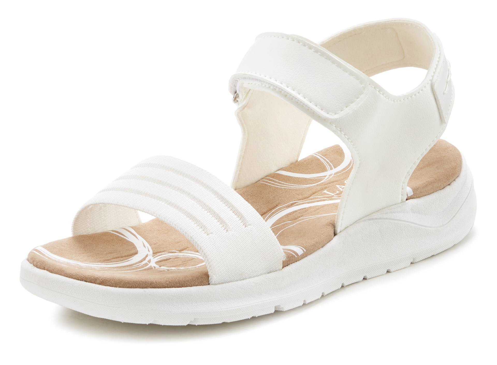 LASCANA Sandale, Sandalette, Sommerschuh, ultraleichte Sohle, Klettverschluss VEGAN von Lascana