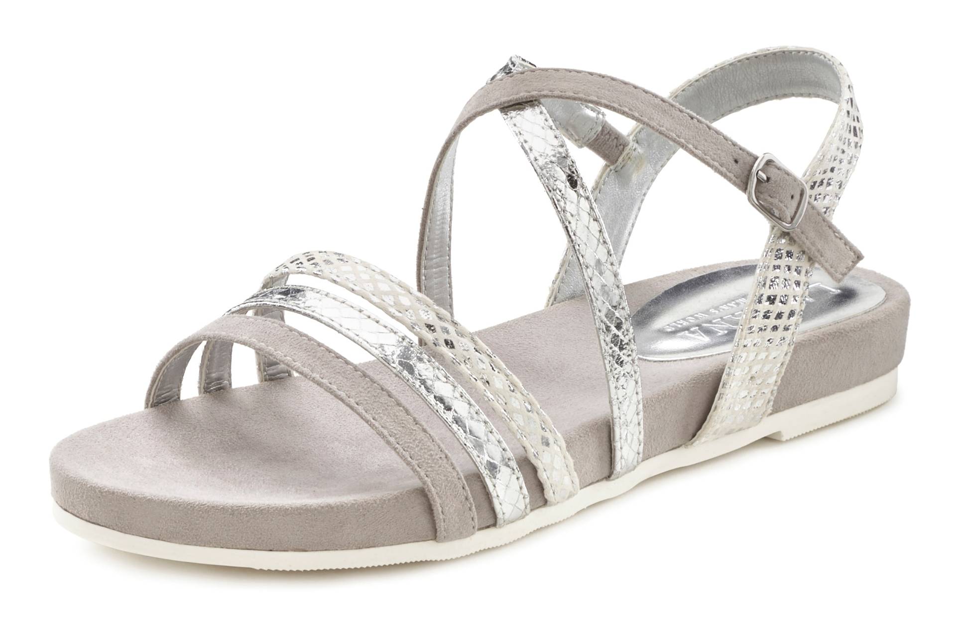 LASCANA Sandale, Sandalette, Sommerschuh mit Metallic-Optik VEGAN LASCANA Sandale, Sandalette, Sommerschuh mit Metallic-Optik VEGAN von Lascana