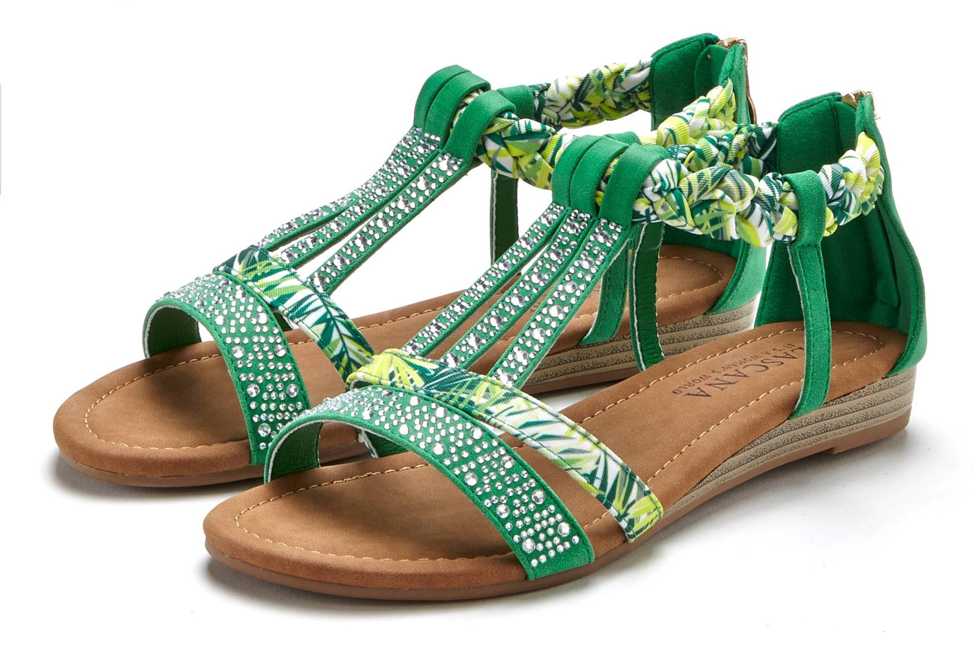 LASCANA Sandale, Sandalette, Sommerschuh mit Verzierung und kleinem Keilabsatz VEGAN LASCANA Sandale, Sandalette, Sommerschuh mit Verzierung und kleinem Keilabsatz VEGAN von Lascana