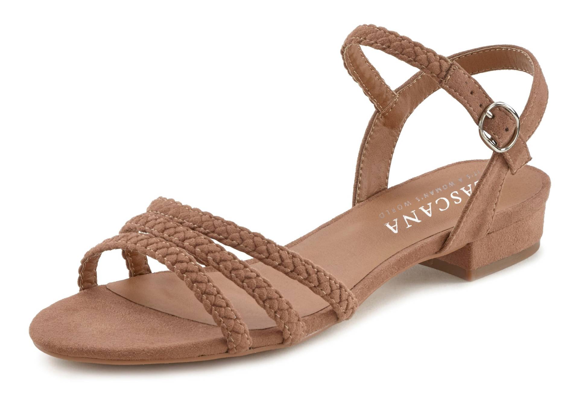 LASCANA Sandale, Sandalette, Sommerschuh mit geflochtenen Riemchen VEGAN von Lascana