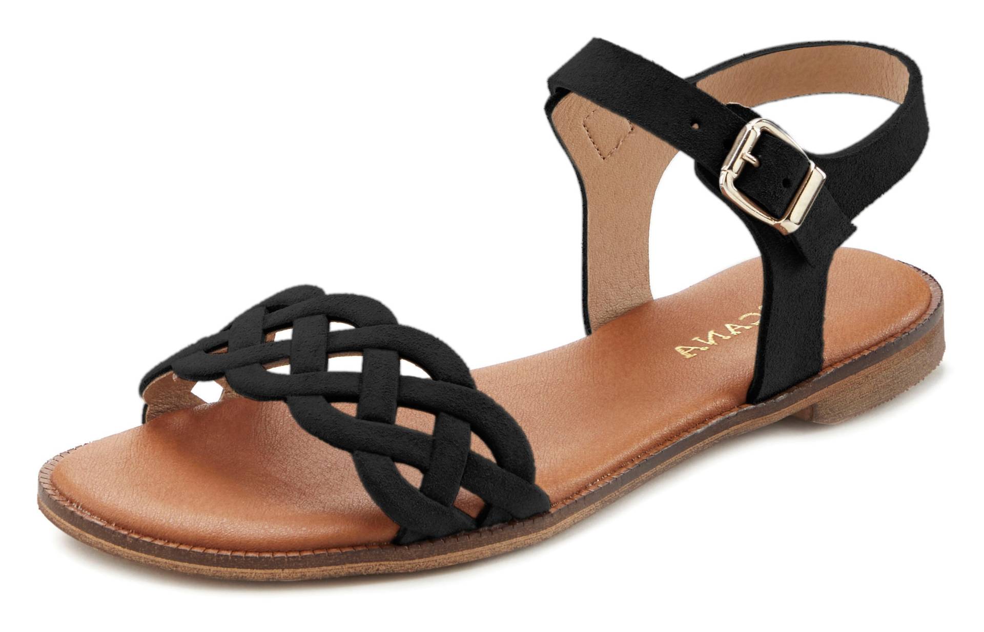 LASCANA Sandale, Sandalette, Sommerschuh aus Leder mit Cut-Outs und weicher Innensohle LASCANA Sandale, Sandalette, Sommerschuh aus Leder mit Cut-Outs und weicher Innensohle von Lascana
