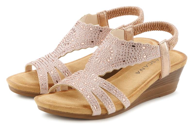 LASCANA Sandalette, Sandale, Sommerschuh mit Glitzerdetails und elastischem Riemchen von Lascana