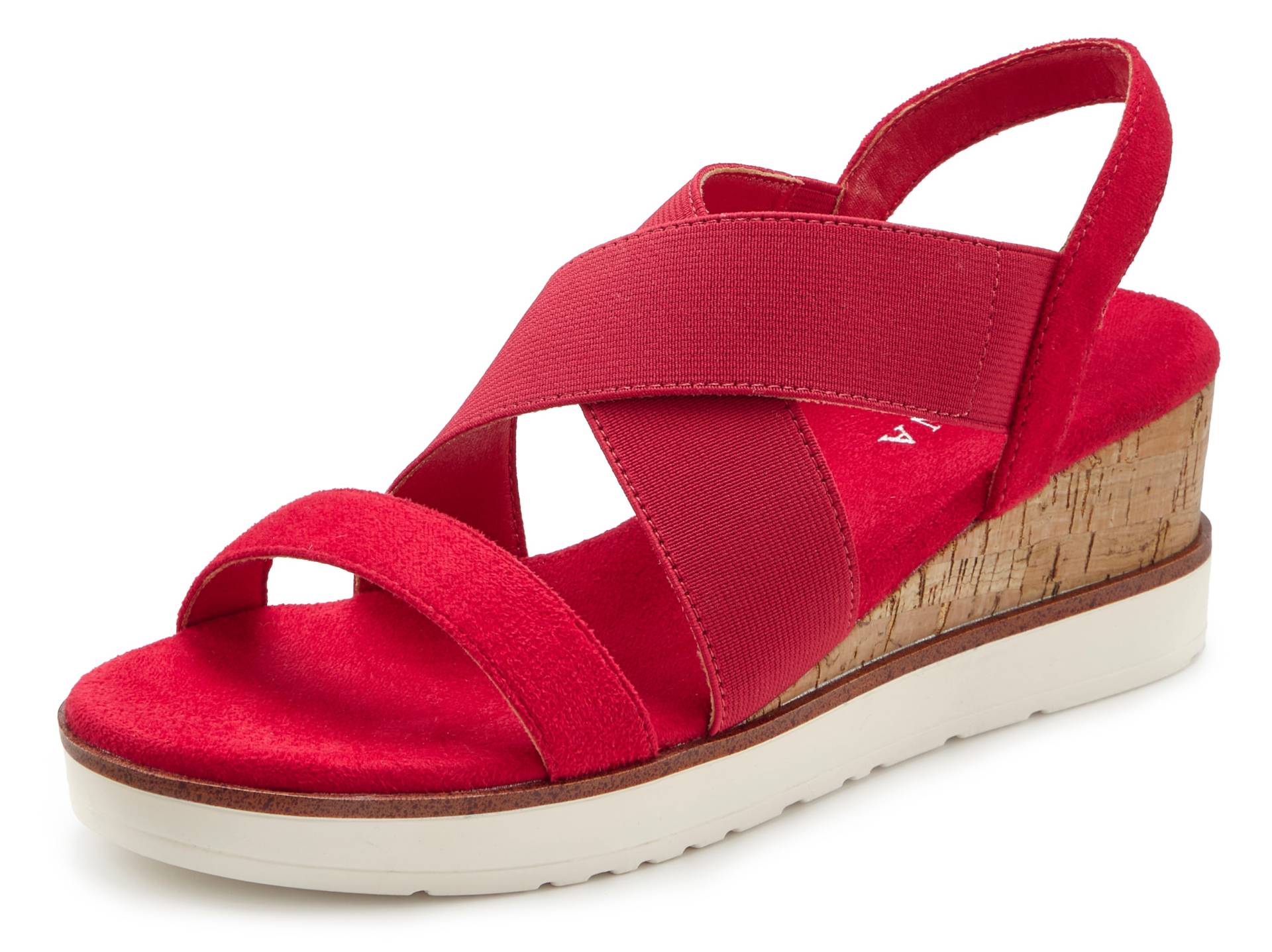 LASCANA Sandalette, Sandale, Sommerschuh mit Keilabsatz und elastischen Riemen VEGAN LASCANA Sandalette, Sandale, Sommerschuh mit Keilabsatz und elastischen Riemen VEGAN von Lascana