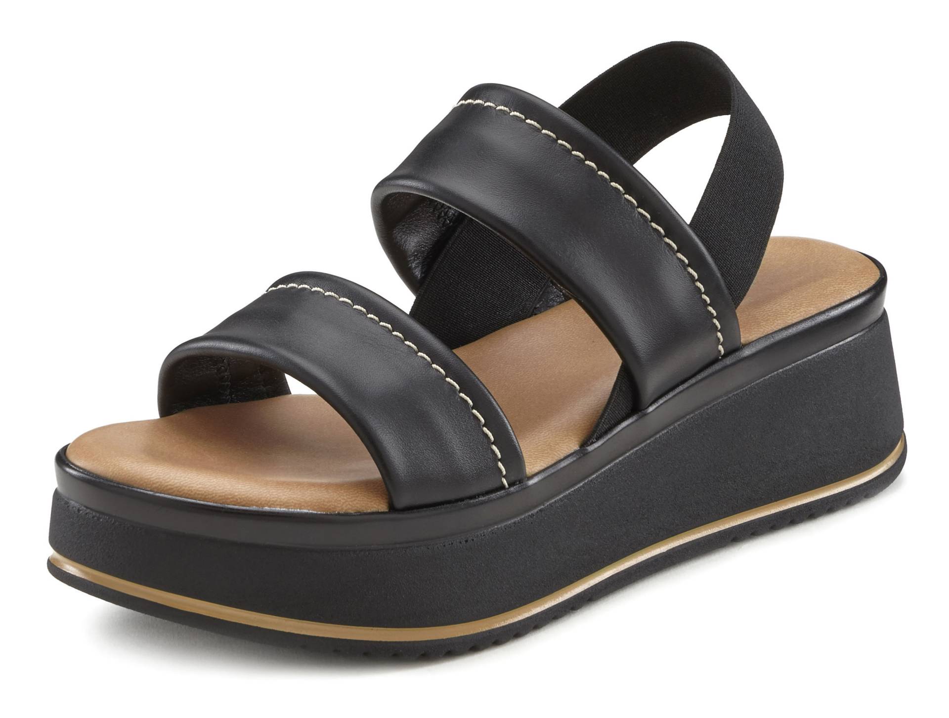 LASCANA Plateausandale, Sandalette aus Leder mit modisch bequemer Plateausohle LASCANA Plateausandale, Sandalette aus Leder mit modisch bequemer Plateausohle von Lascana