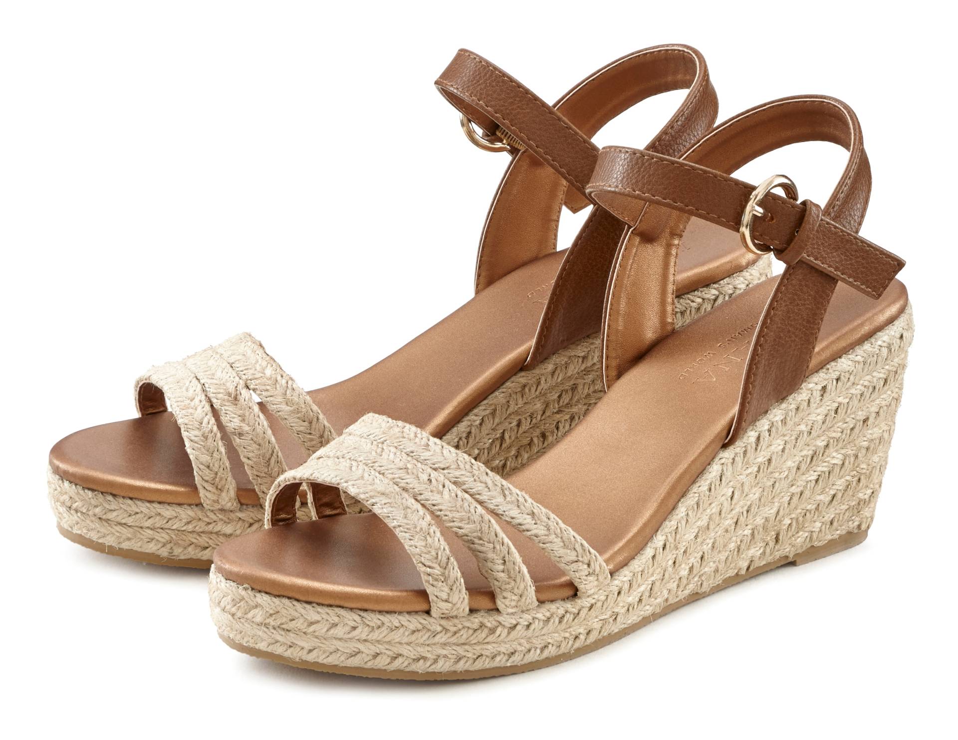 LASCANA Sandalette, Sandale, Sommerschuh mit Keilabsatz in Bast-Optik VEGAN von Lascana