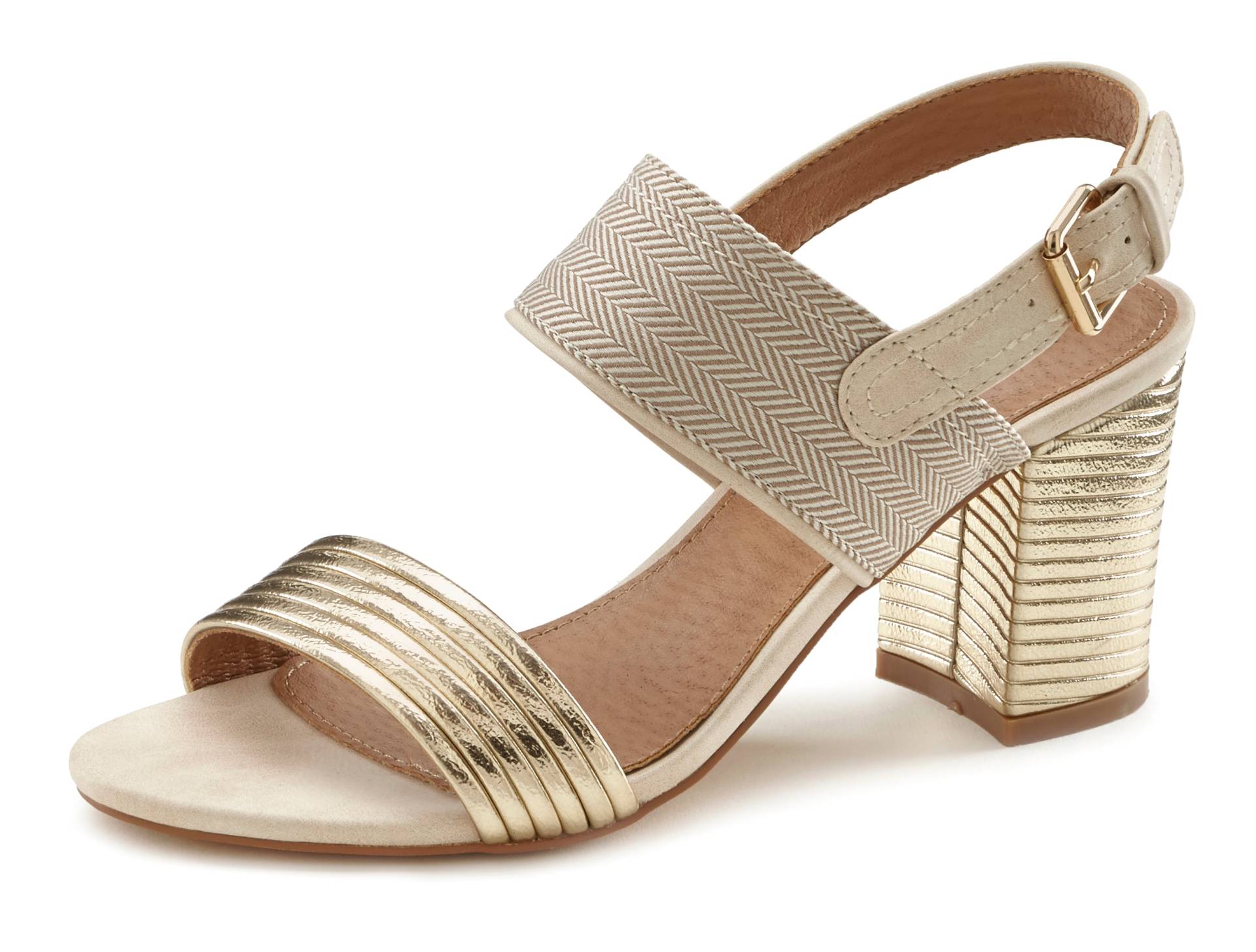 LASCANA Riemchensandalette, Sandale, Sommerschuh mit Blockabsatz VEGAN LASCANA Riemchensandalette, Sandale, Sommerschuh mit Blockabsatz VEGAN von Lascana