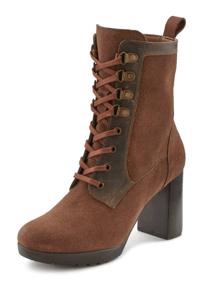 LASCANA Schnürboots, Reissverschlusstiefel, High Heel Stiefelette mit Blockabsatz von Lascana