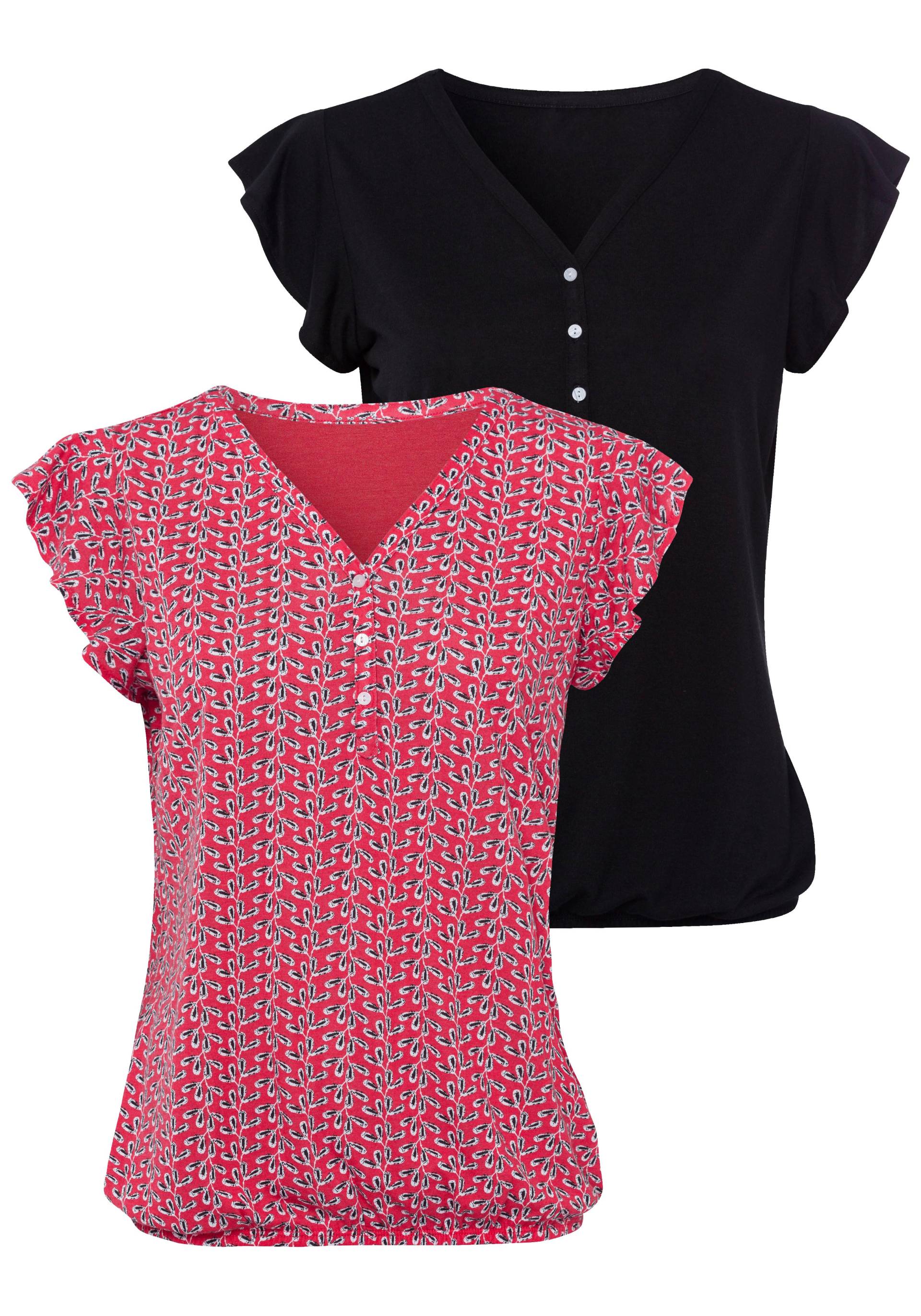 LASCANA Shirttop, (Packung, 2 tlg.), mit Flügelärmelchen LASCANA Shirttop, (Packung, 2 tlg.), mit Flügelärmelchen von Lascana