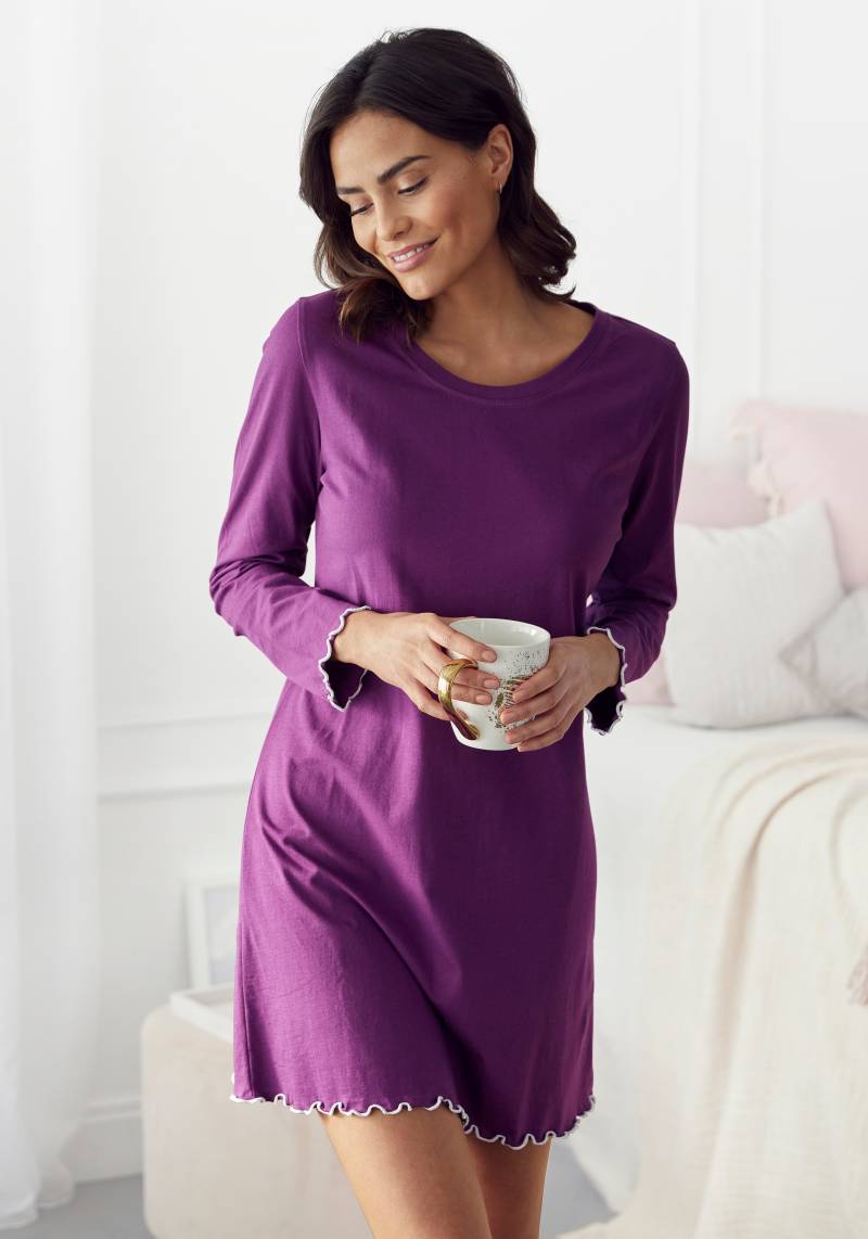 LASCANA Sleepshirt, mit Wellensaum von Lascana