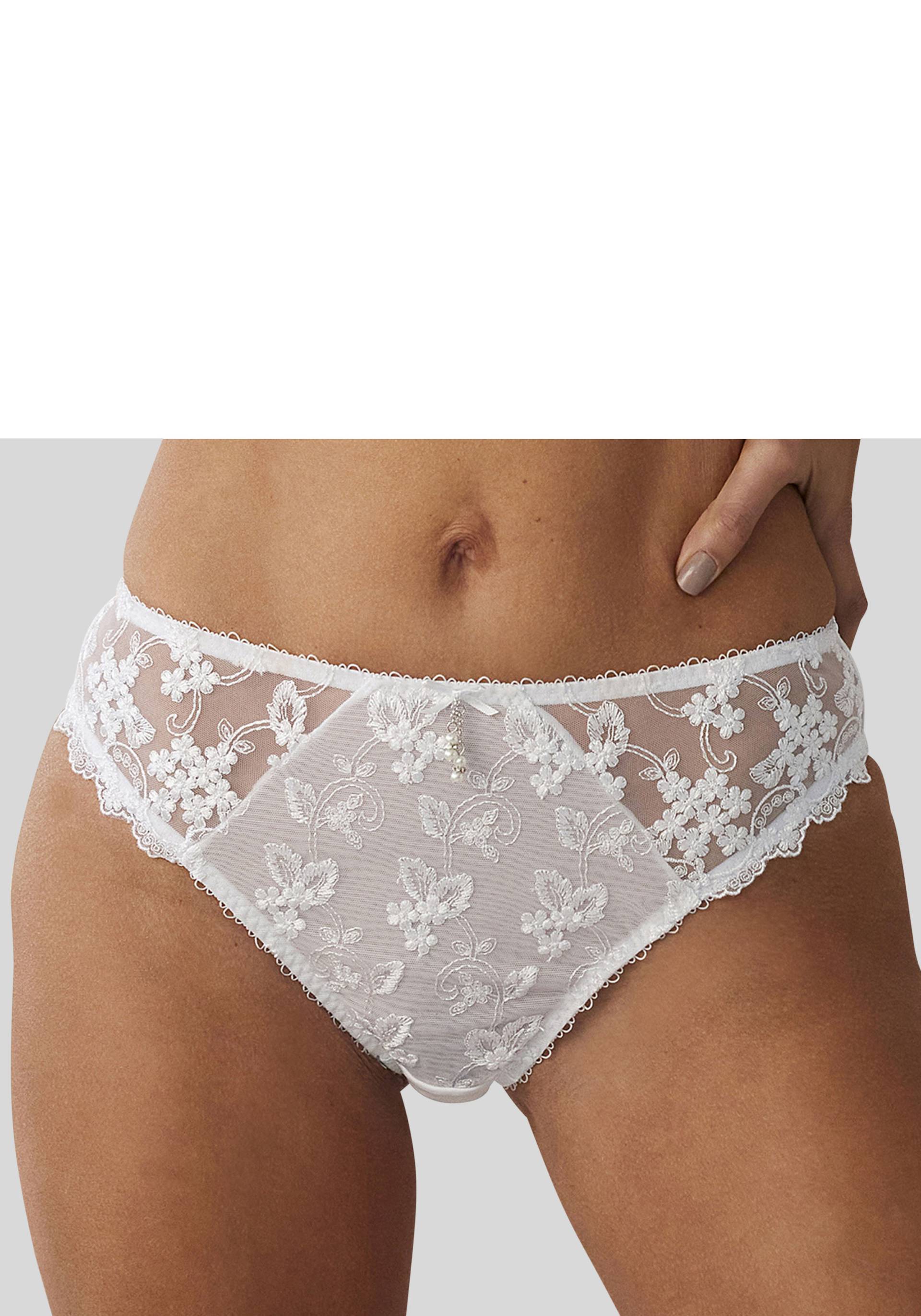 LASCANA Slip, Dessous mit schöner Blümchen-Stickereispitze von Lascana