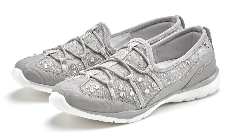 LASCANA Sneaker, Freizeitschuh, Halbschuh, Slip-In-Sneaker mit Glitzersteinchen VEGAN von Lascana