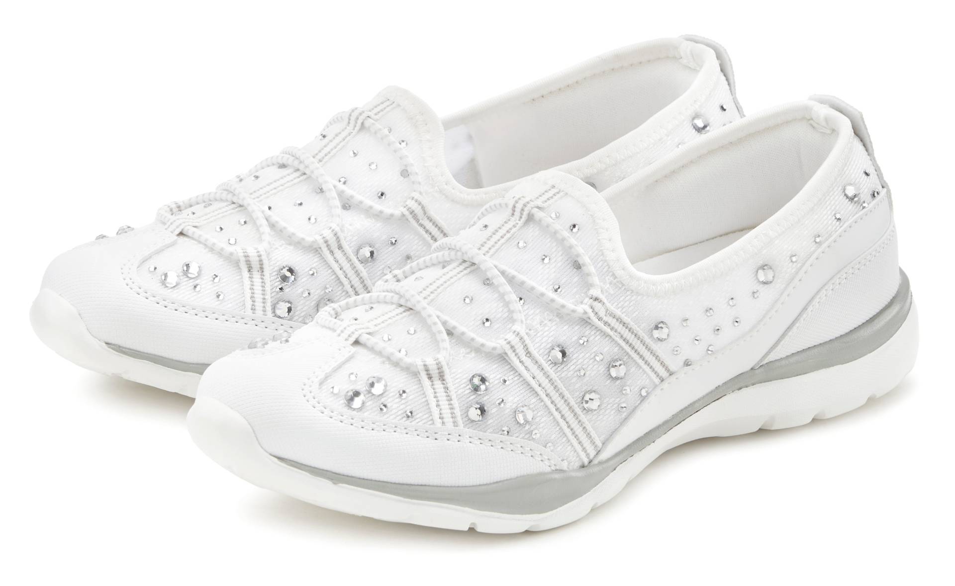 LASCANA Sneaker, Freizeitschuh, Halbschuh, Slip-In-Sneaker mit Glitzersteinchen VEGAN von Lascana