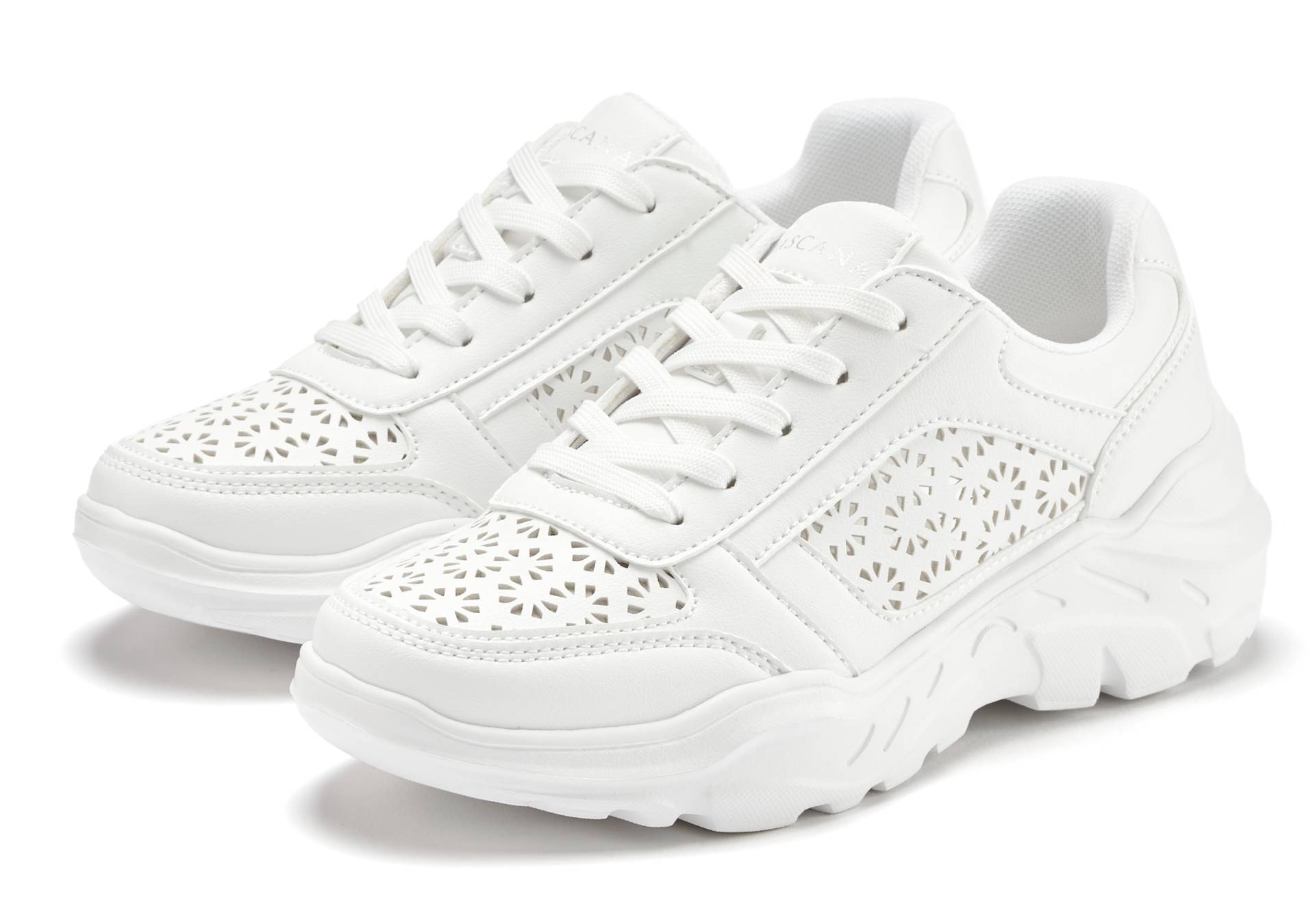 LASCANA Sneaker, Freizeitschuh, Halbschuh mit kleinen Cut-Outs und Chunky Sohle VEGAN von Lascana