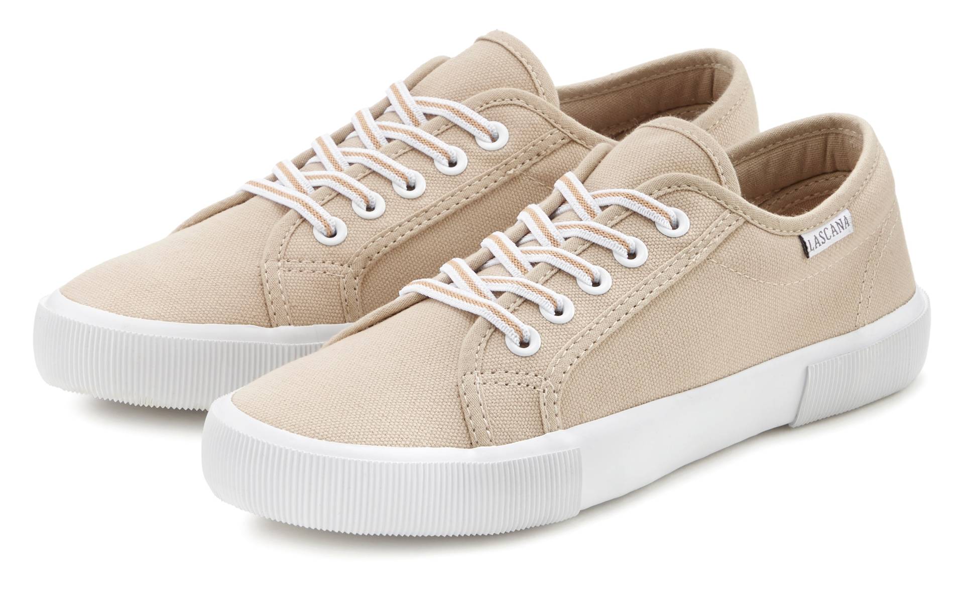 LASCANA Sneaker »Slip-On-Sneaker«, Schnürhalbschuh, Freizeitschuh mit stretchigen Schnürbändern von Lascana