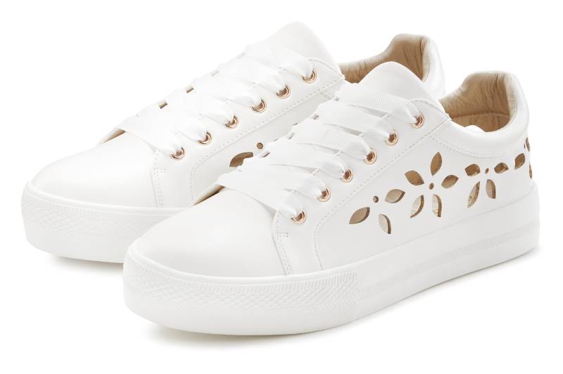 LASCANA Sneaker, mit kleinen Cut-Outs, Schnürhalbschuhe, Freizeitschuhe VEGAN von Lascana