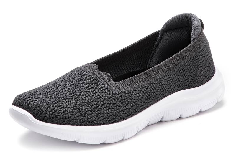 LASCANA Sneaker Ballerinas, Slip-In Slipper, Freizeitschuh, ultraleicht, Meshmaterial VEGAN von Lascana