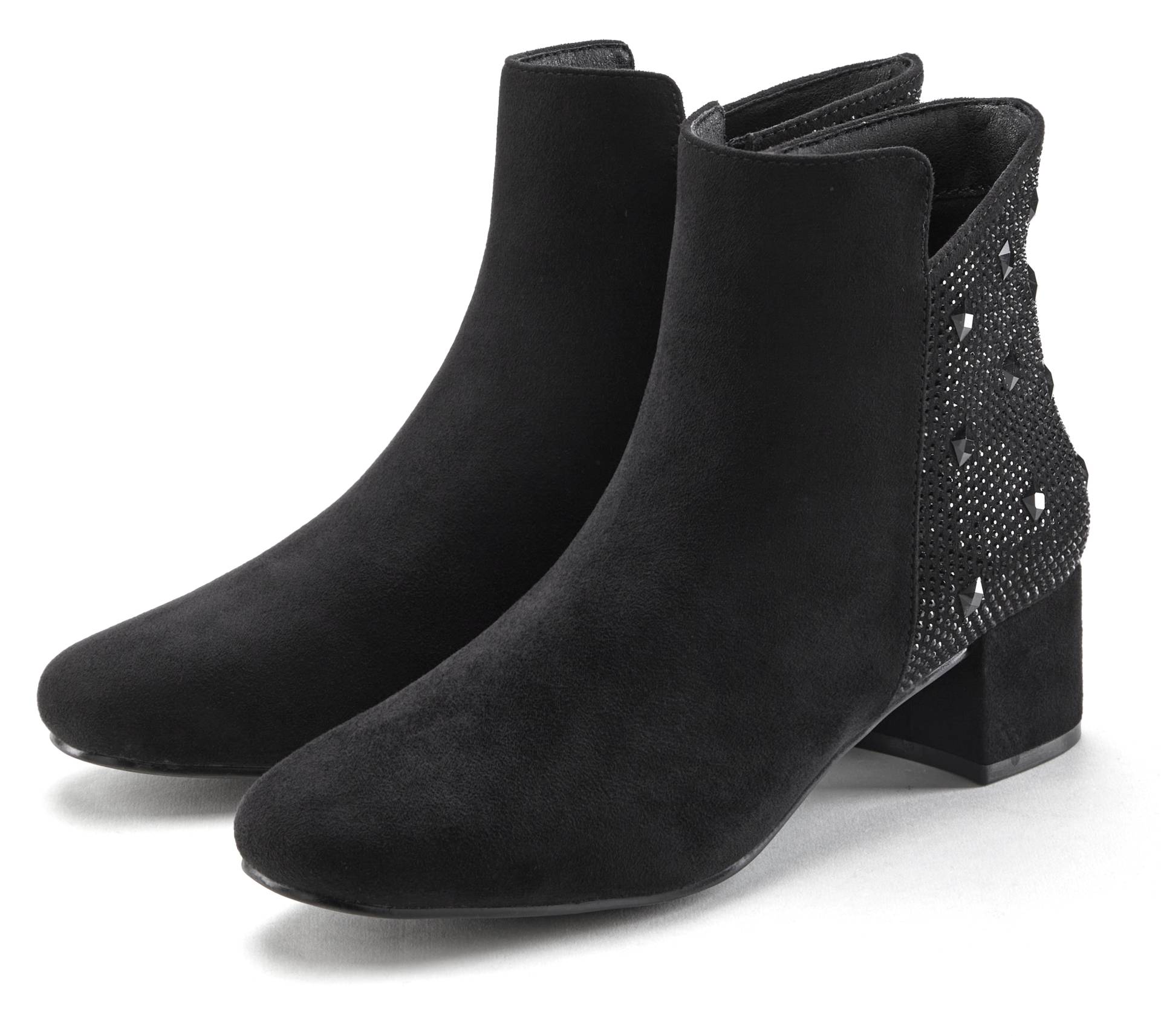 LASCANA Stiefelette, mit raffiniertem Detail und Blockabsatz, kurzer Stiefel VEGAN LASCANA Stiefelette, mit raffiniertem Detail und Blockabsatz, kurzer Stiefel VEGAN von Lascana