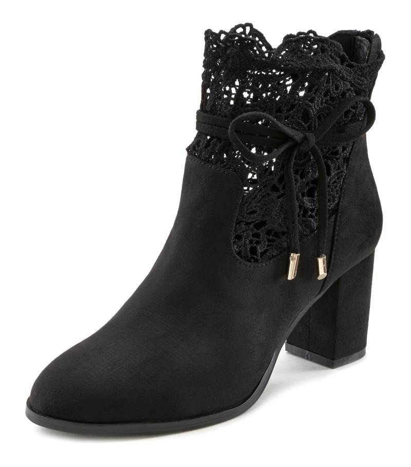 LASCANA High-Heel-Stiefelette, mit modischer Spitze und bequemen Blockabsatz, Ankle Boot, Stiefel von Lascana