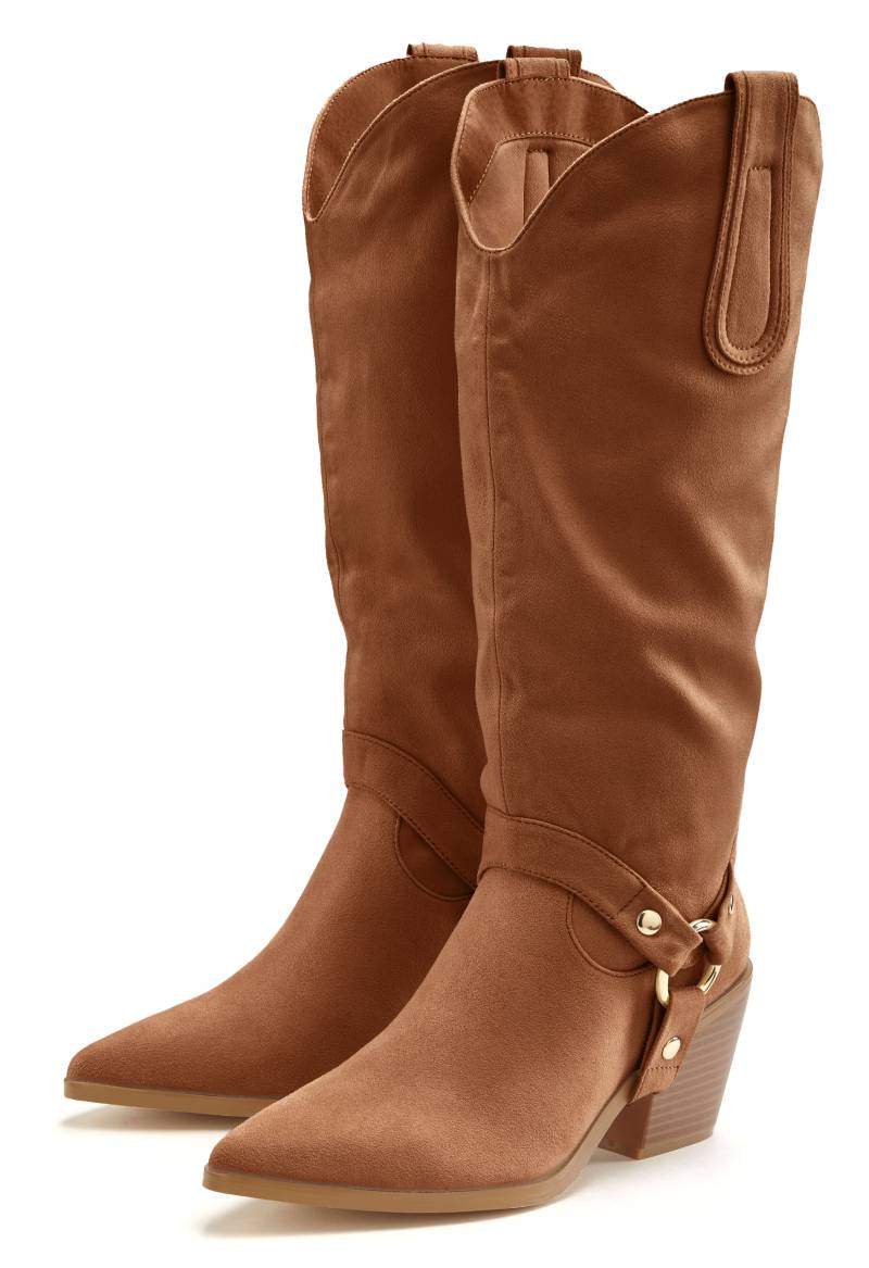 LASCANA Stiefelette, Cowboy Stiefel,Slouchy Boots mit abnehmbarem Schaft,Boots VEGAN von Lascana