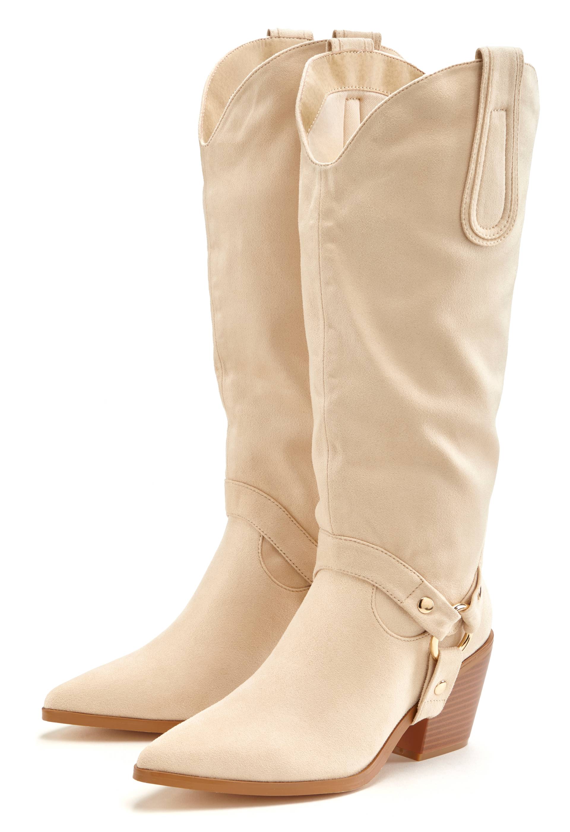 LASCANA Stiefelette »Slouchy Boots«, mit abnehmbarem Schaft, Stiefel, Boots VEGAN von Lascana