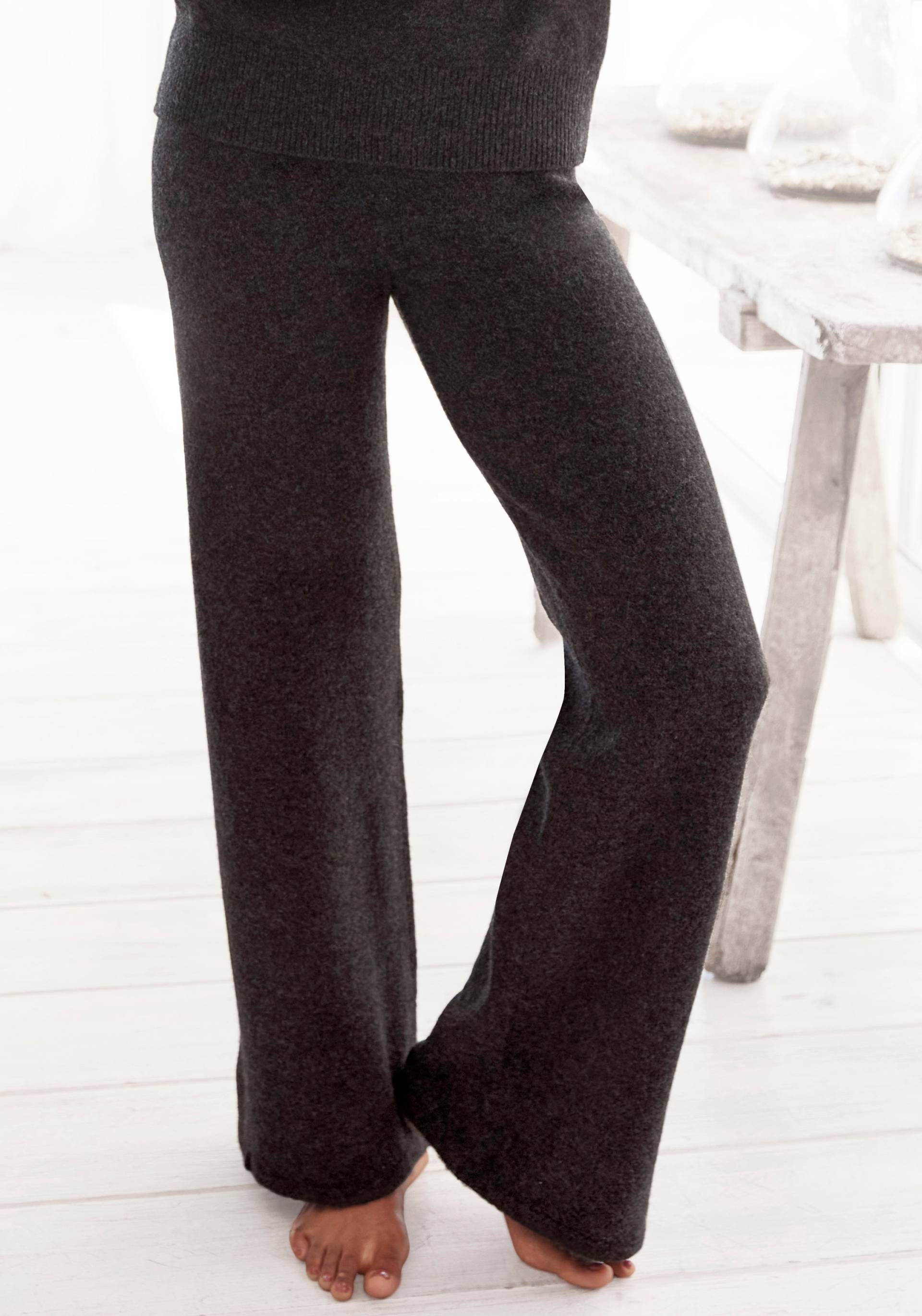 LASCANA Strickhose »-Loungehose«, mit Rippbündchen, Loungewear von Lascana