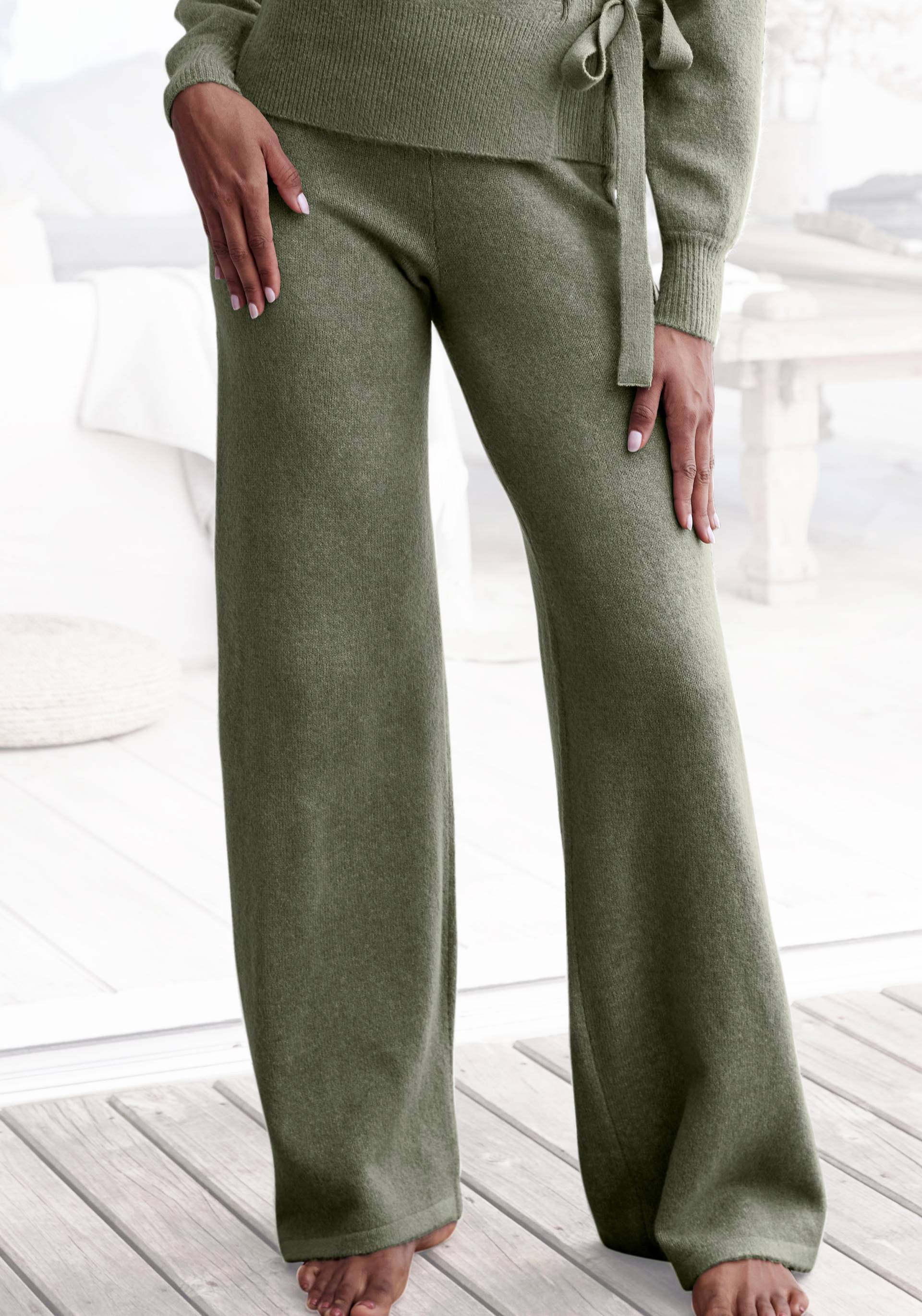 LASCANA Strickhose, mit Rippbündchen, Loungewear von Lascana