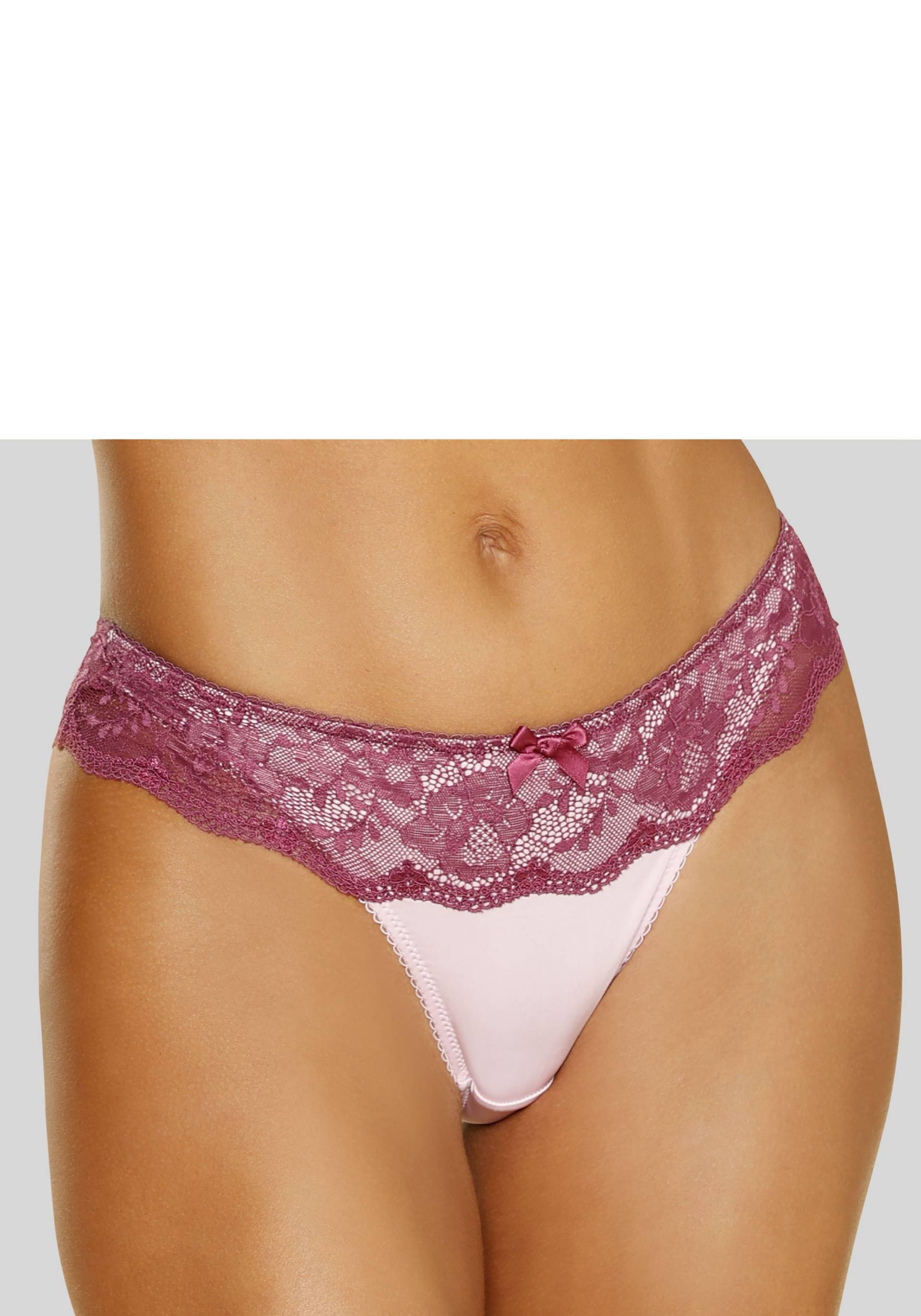 LASCANA String, mit breitem Bund aus blumiger Spitze, Dessous von Lascana