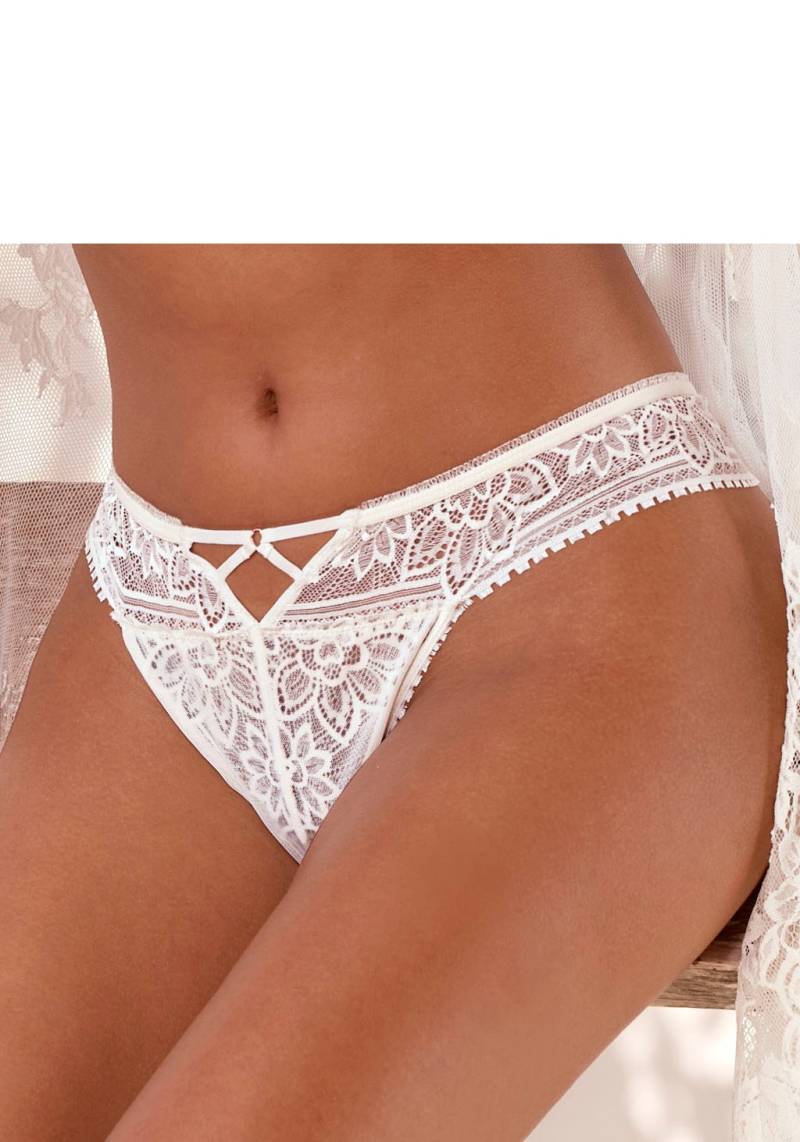 LASCANA String, mit edlem Cut-Out aus floraler Jacquardspitze von Lascana