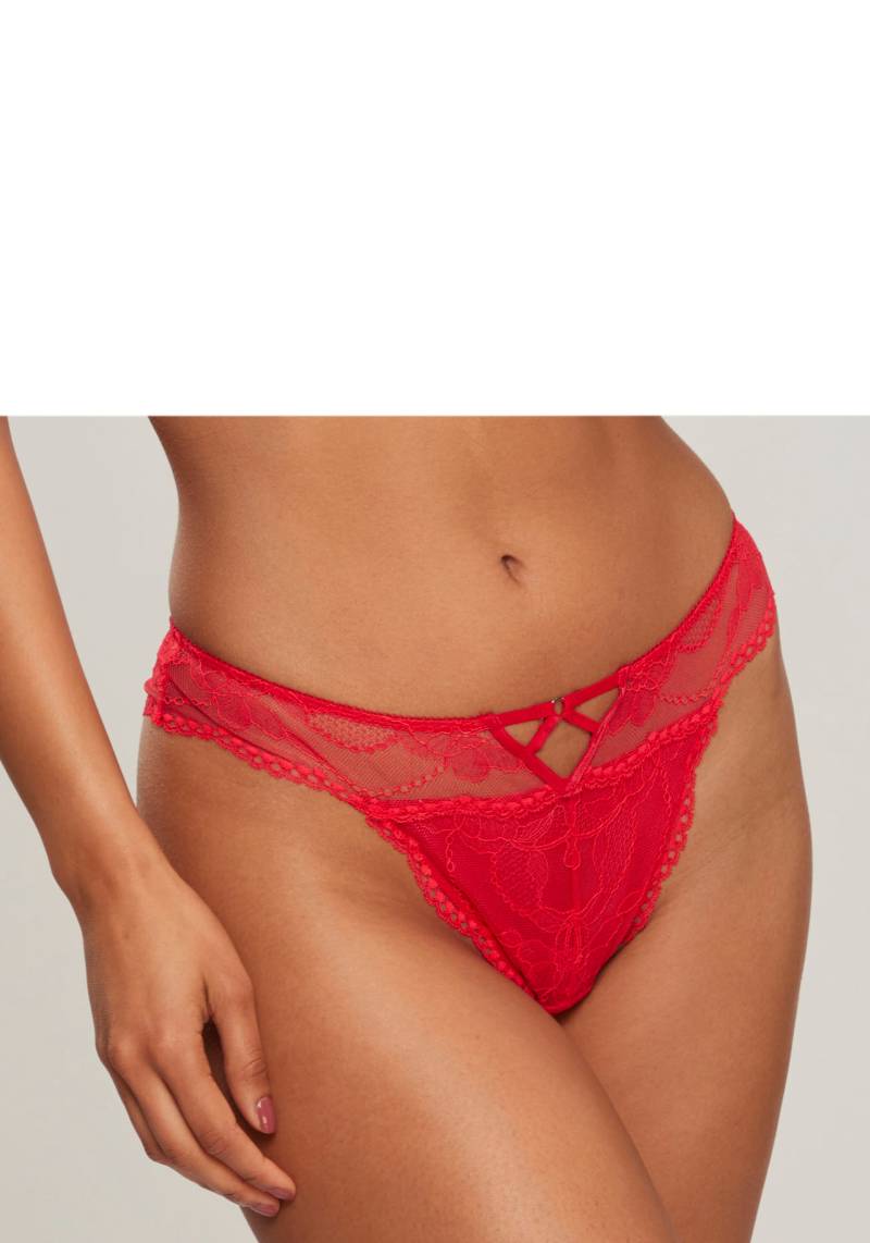 LASCANA String, mit extravagantem Zierdetail aus blumiger Spitze und feinem Mesh von Lascana