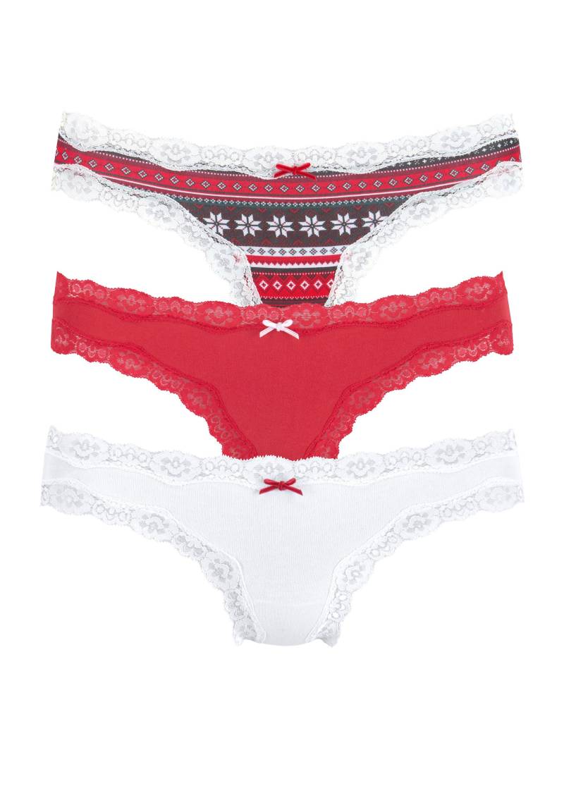 LASCANA String »X-Mas«, (Packung, 3 St.) von Lascana