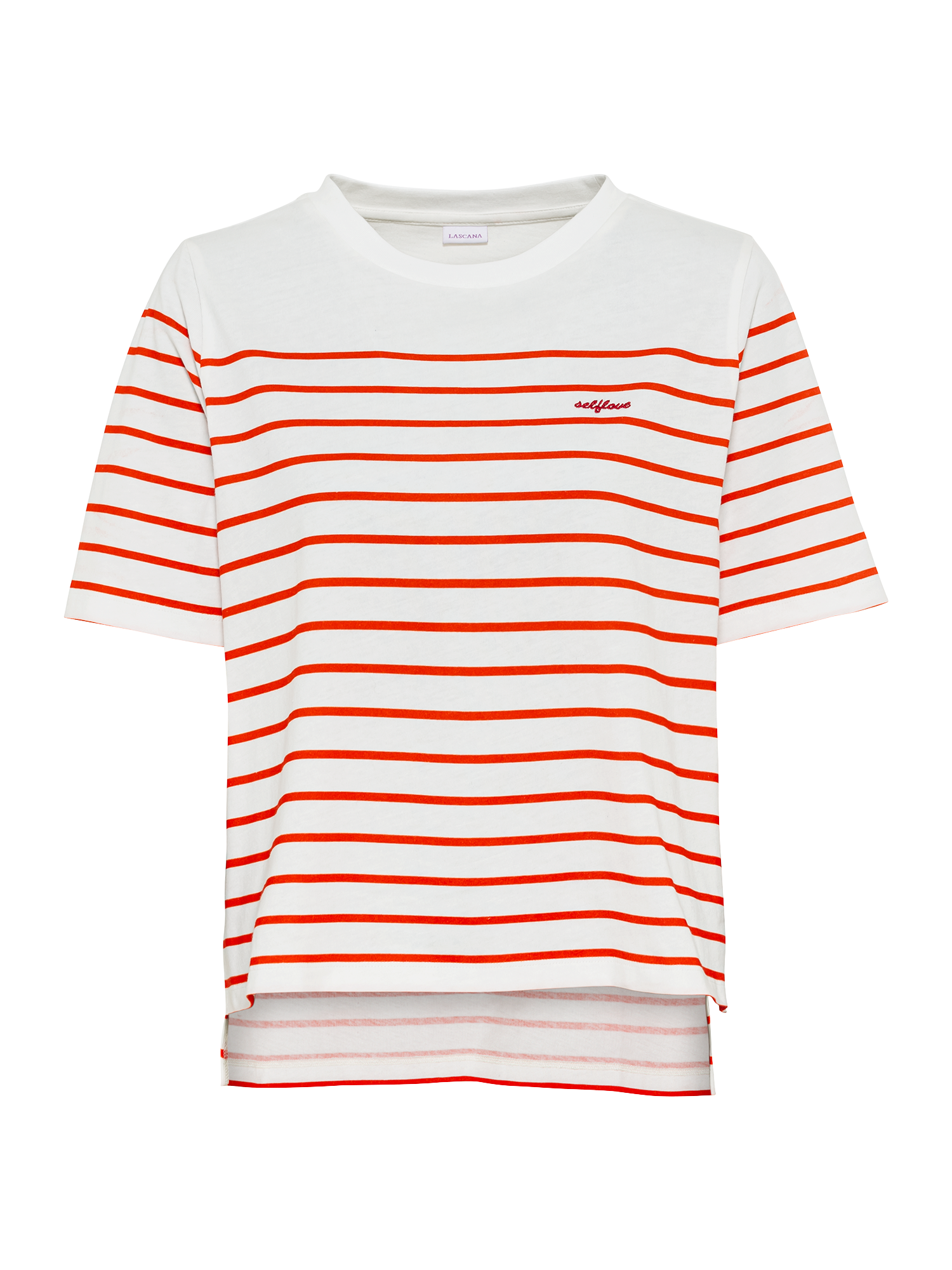LASCANA T-Shirt, mit Streifen, Kurzarmshirt aus Baumwolle, schlanke Optik, Basic LASCANA T-Shirt, mit Streifen, Kurzarmshirt aus Baumwolle, schlanke Optik, Basic von Lascana